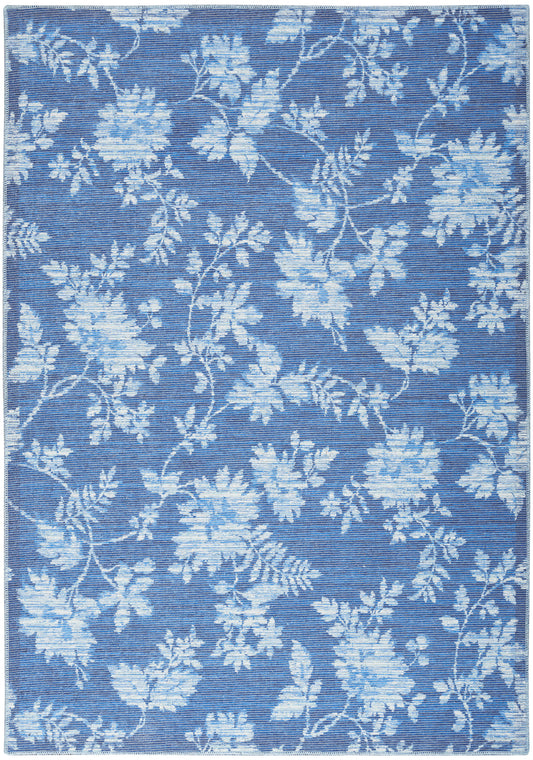 Waverly Washables Collection WAW02 Blue Contemporary Machinemade Rug