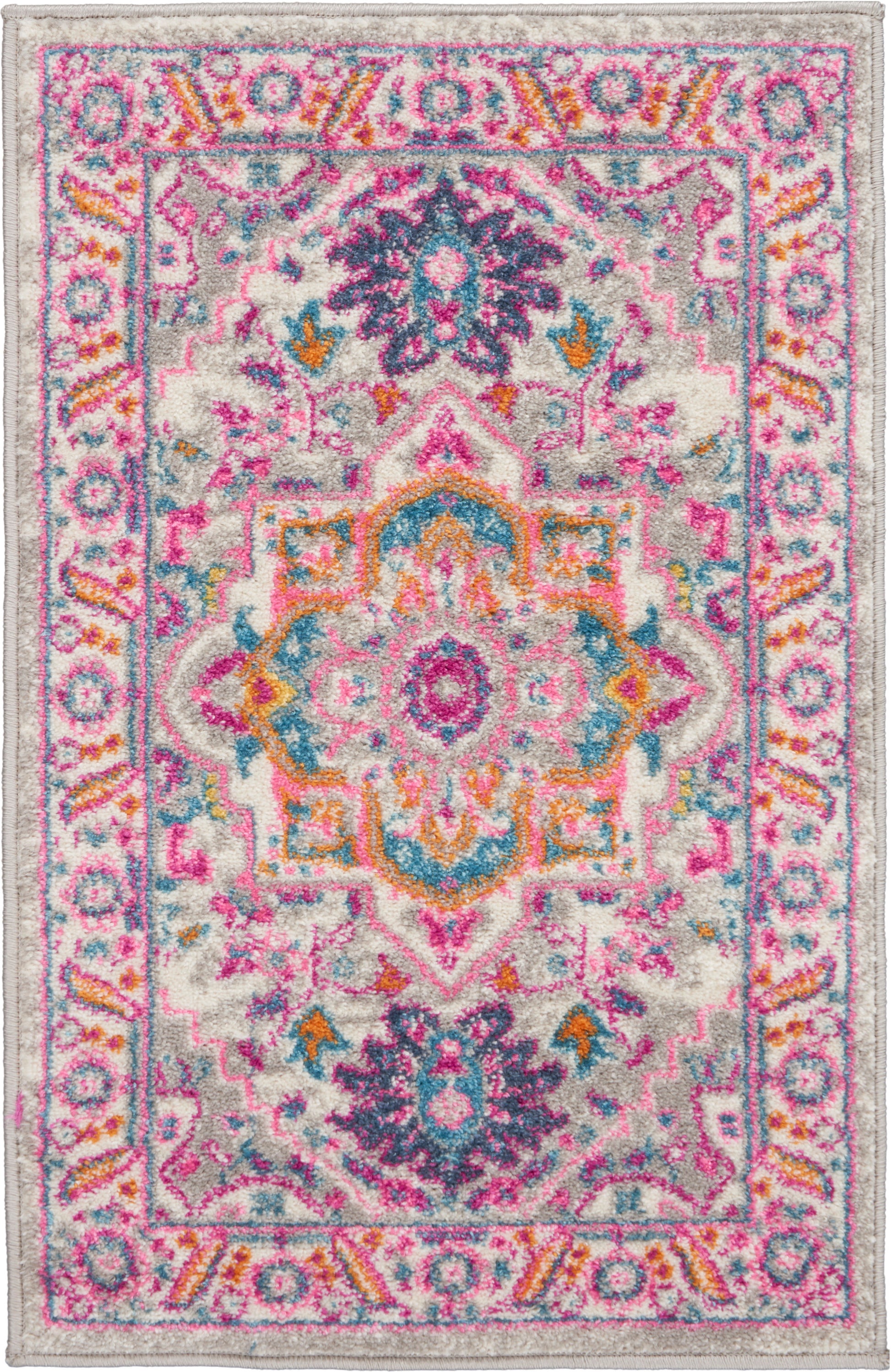 Nourison Home Passion PSN20 Light Grey Pink Transitional Machinemade Rug