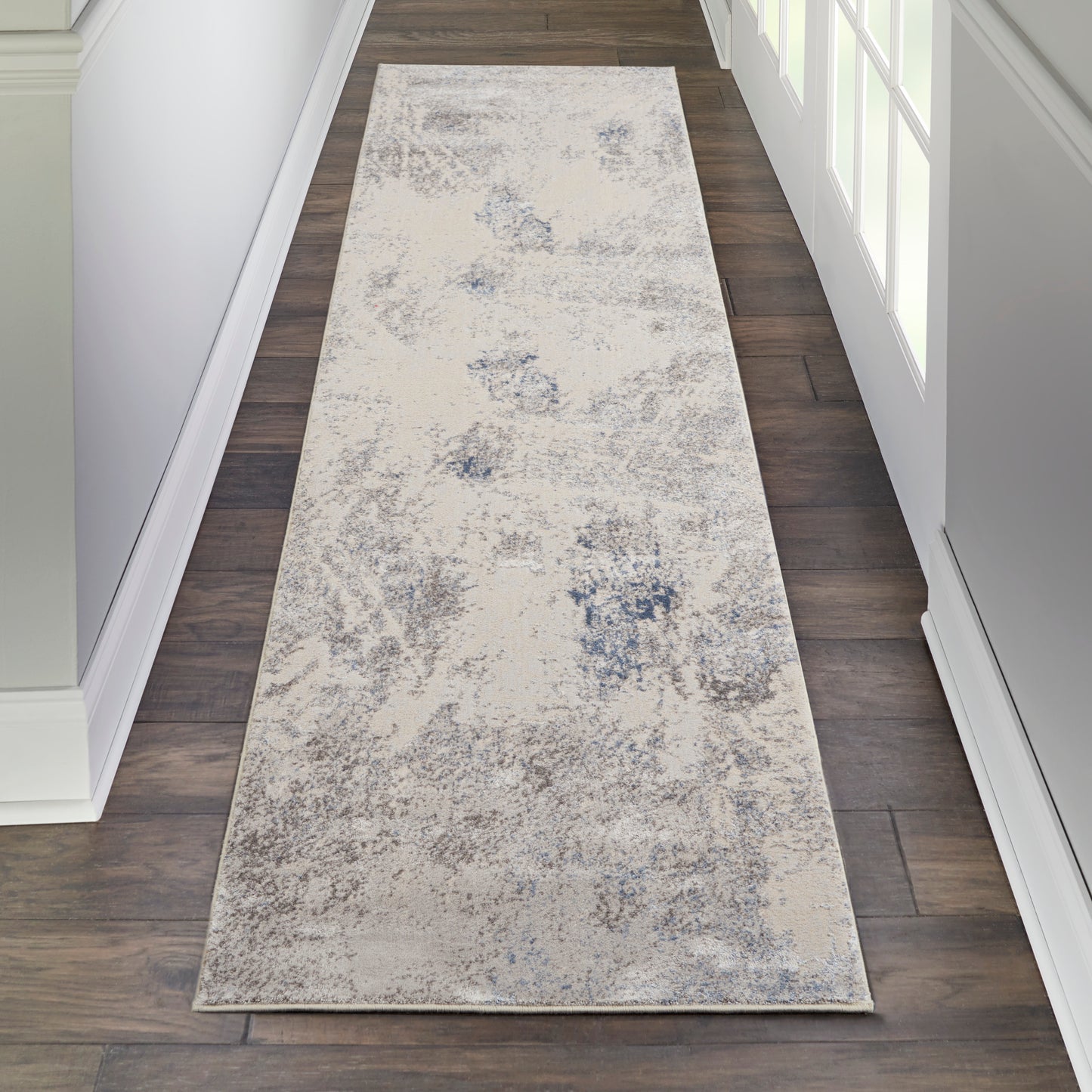 Nourison Home Silky Textures SLY06 Ivory Grey  Contemporary Machinemade Rug