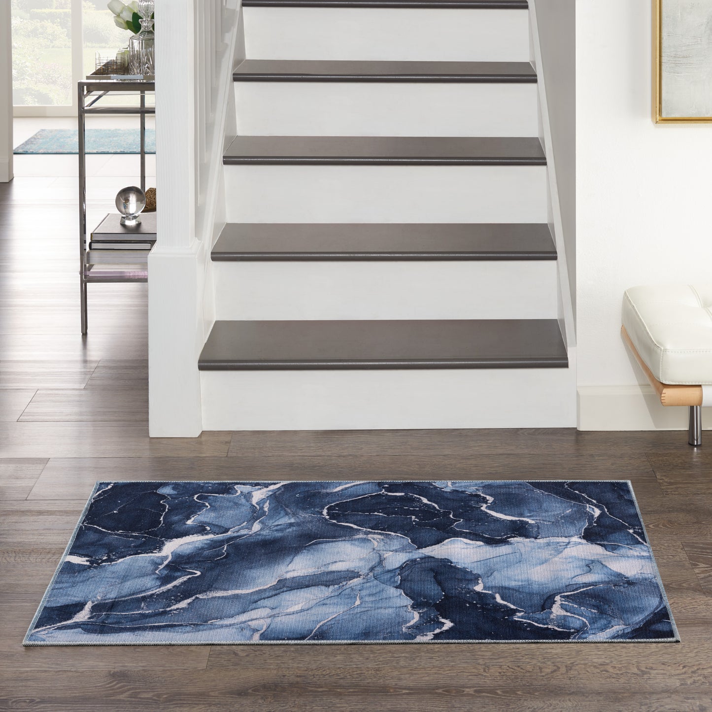 Inspire Me! Home Décor Daydream DDR02 Navy Blue  Contemporary Machinemade Rug