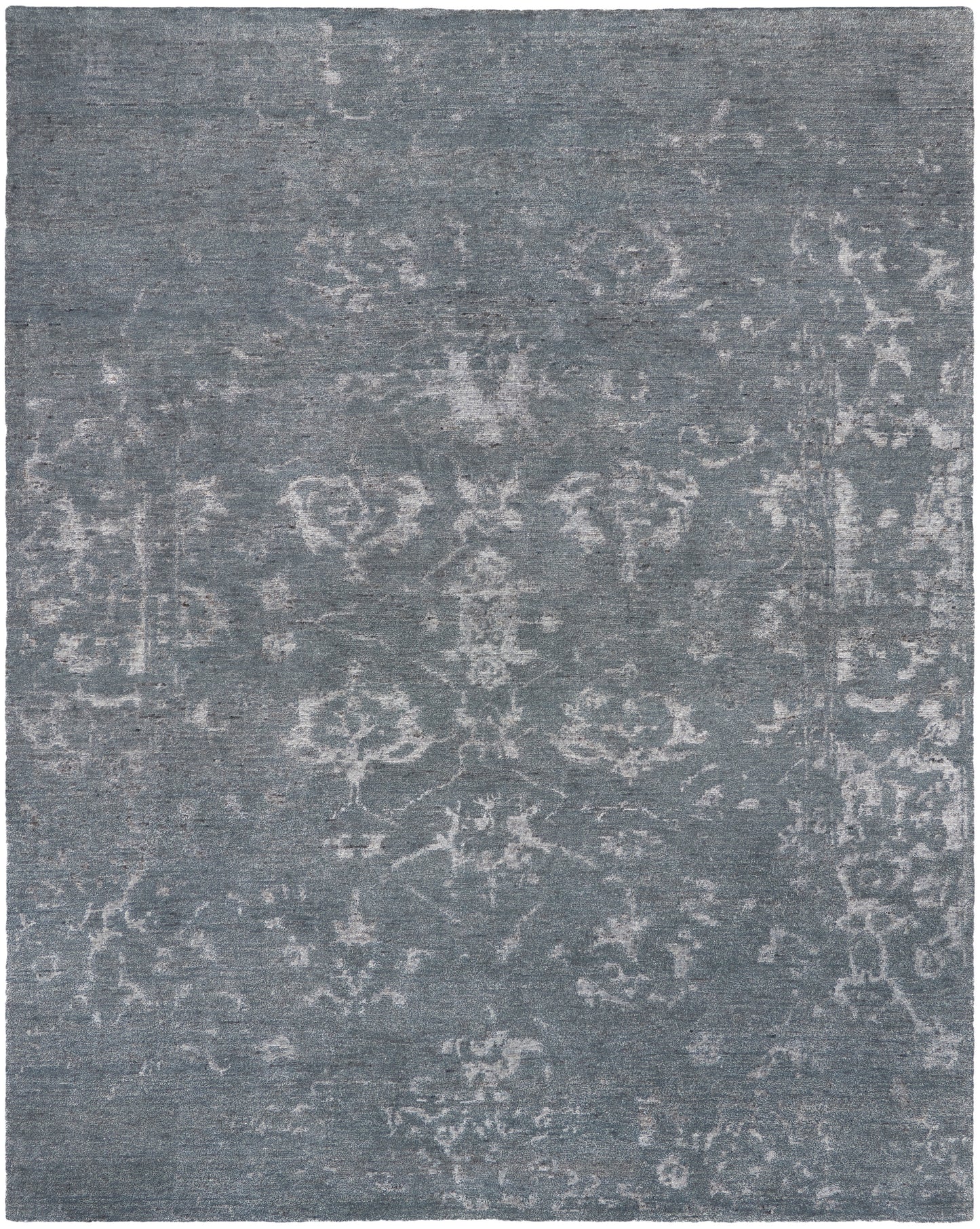 Nourison Home Silk Shadows SHA15 Blue Stone  Transitional Knotted Rug