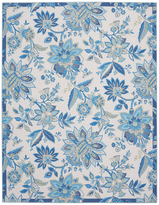 Waverly Washables Collection WAW01 Ivory Blue Contemporary Machinemade Rug