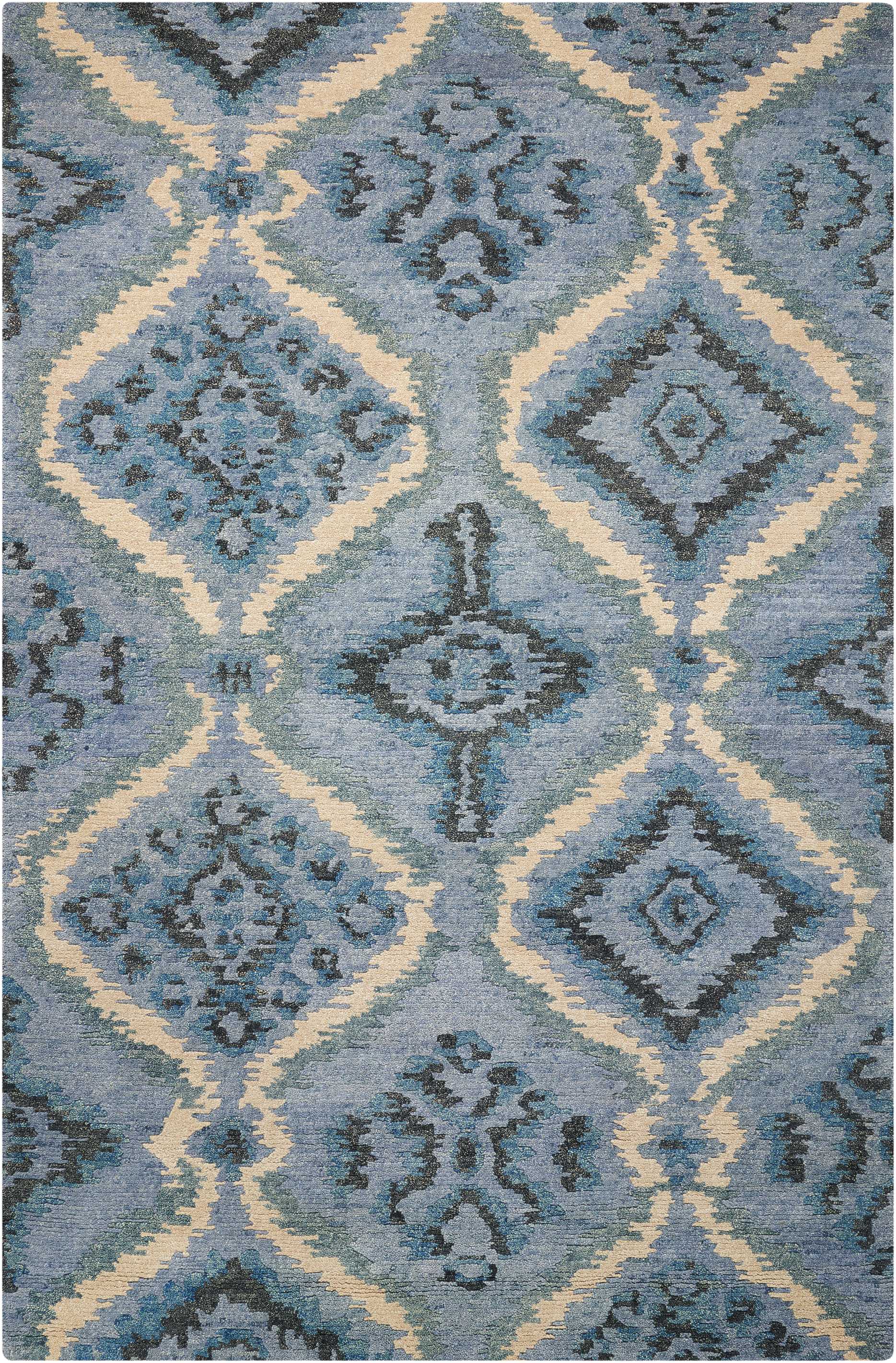 Nourison Home Tahoe Modern MTA06 Denim Blue Contemporary Knotted Rug
