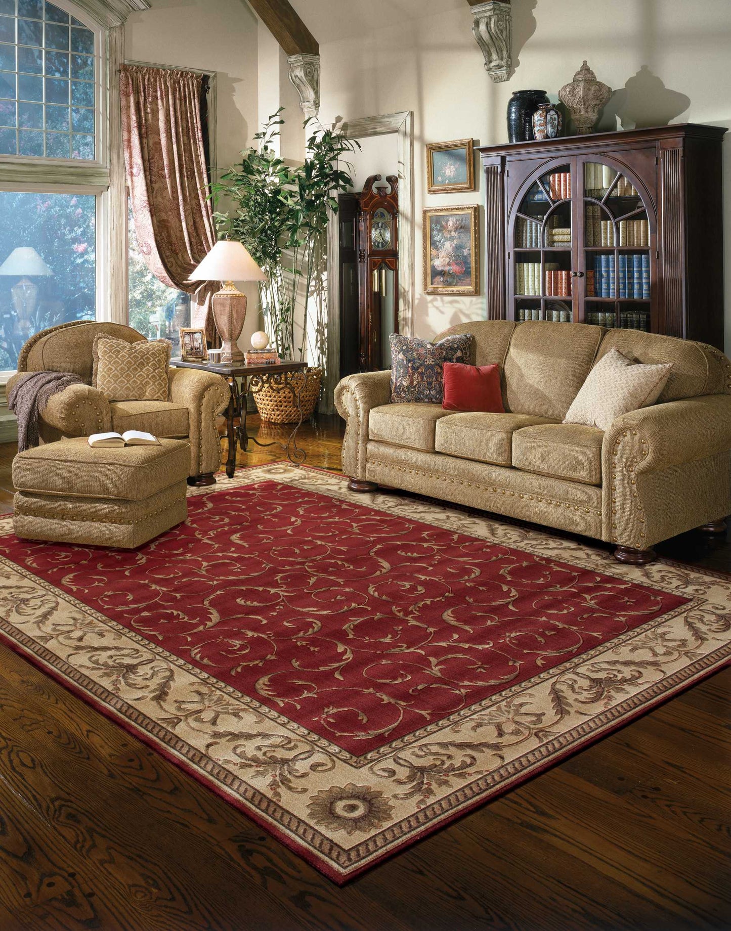 Nourison Home Somerset ST02 Red  Traditional Machinemade Rug