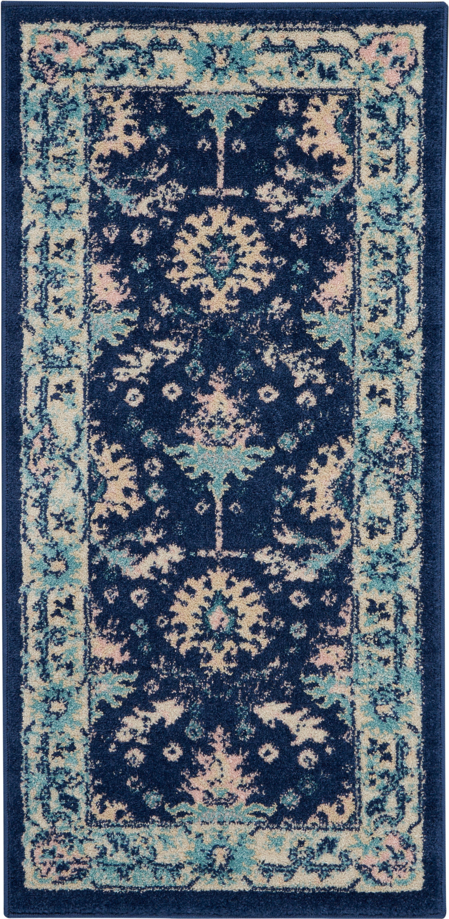 Nourison Home Tranquil TRA10 Navy Ivory Traditional Machinemade Rug