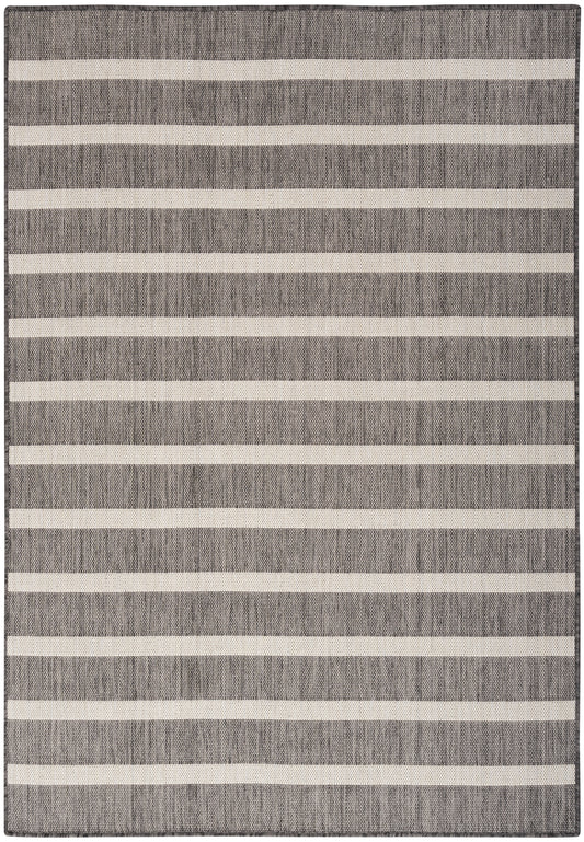 Nourison Home Positano POS03 Charcoal Ivory Contemporary Machinemade Rug