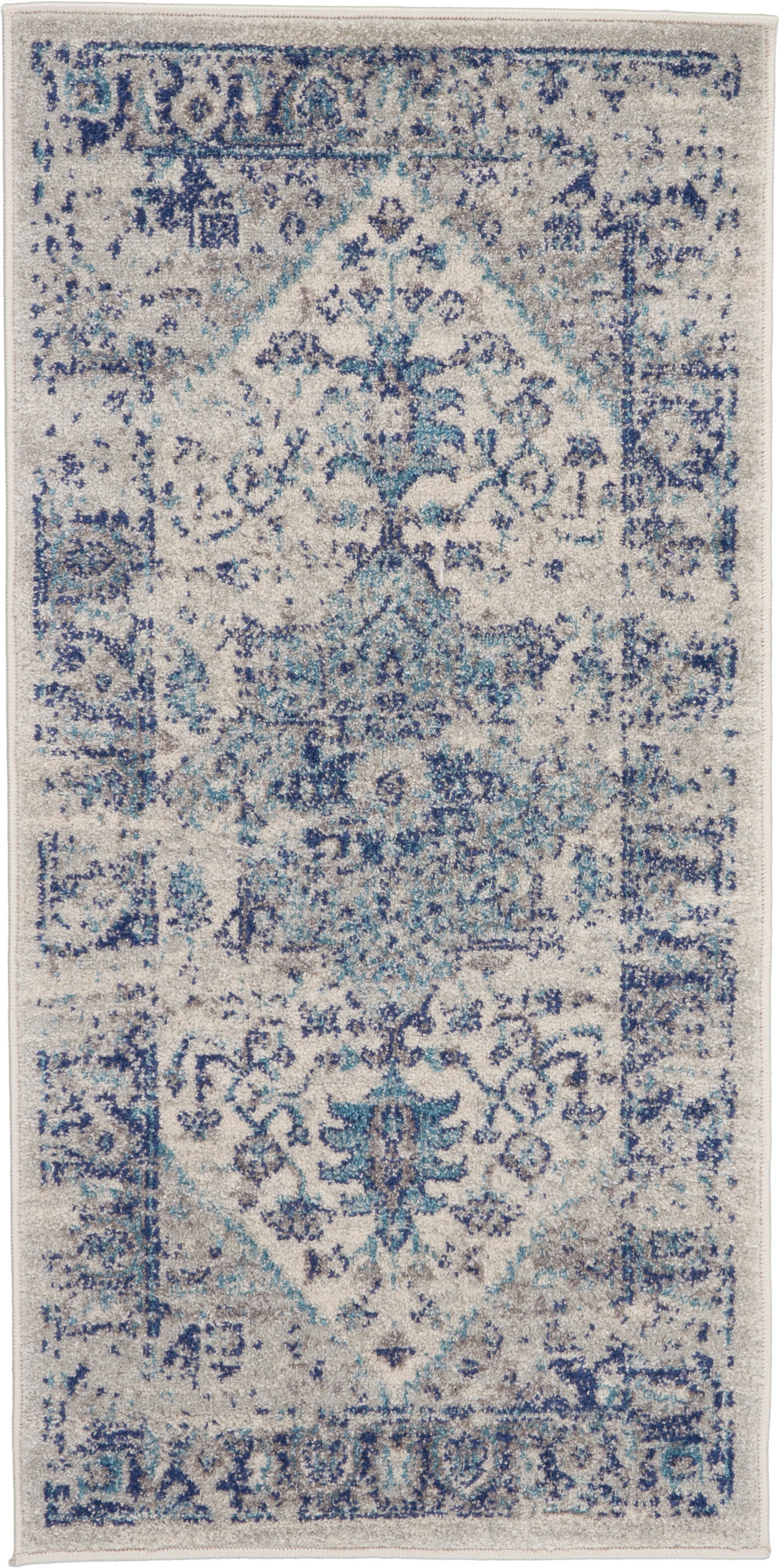 Nourison Home Tranquil TRA06 Ivory Light Blue Transitional Machinemade Rug
