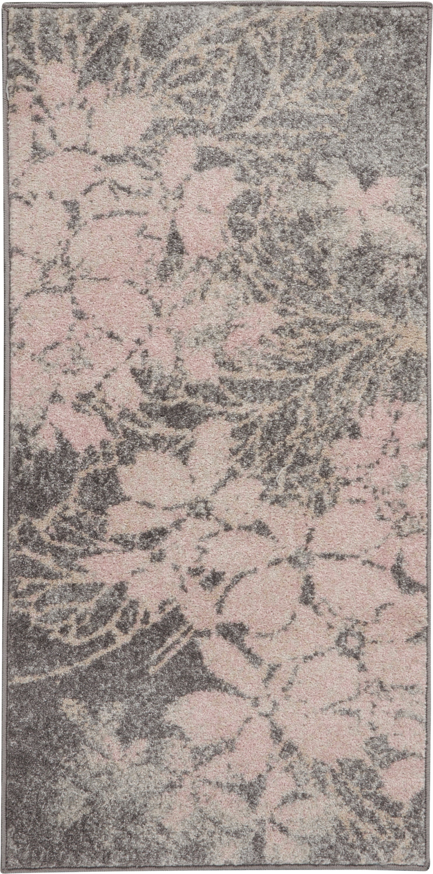 Nourison Home Tranquil TRA08 Grey Pink Contemporary Machinemade Rug