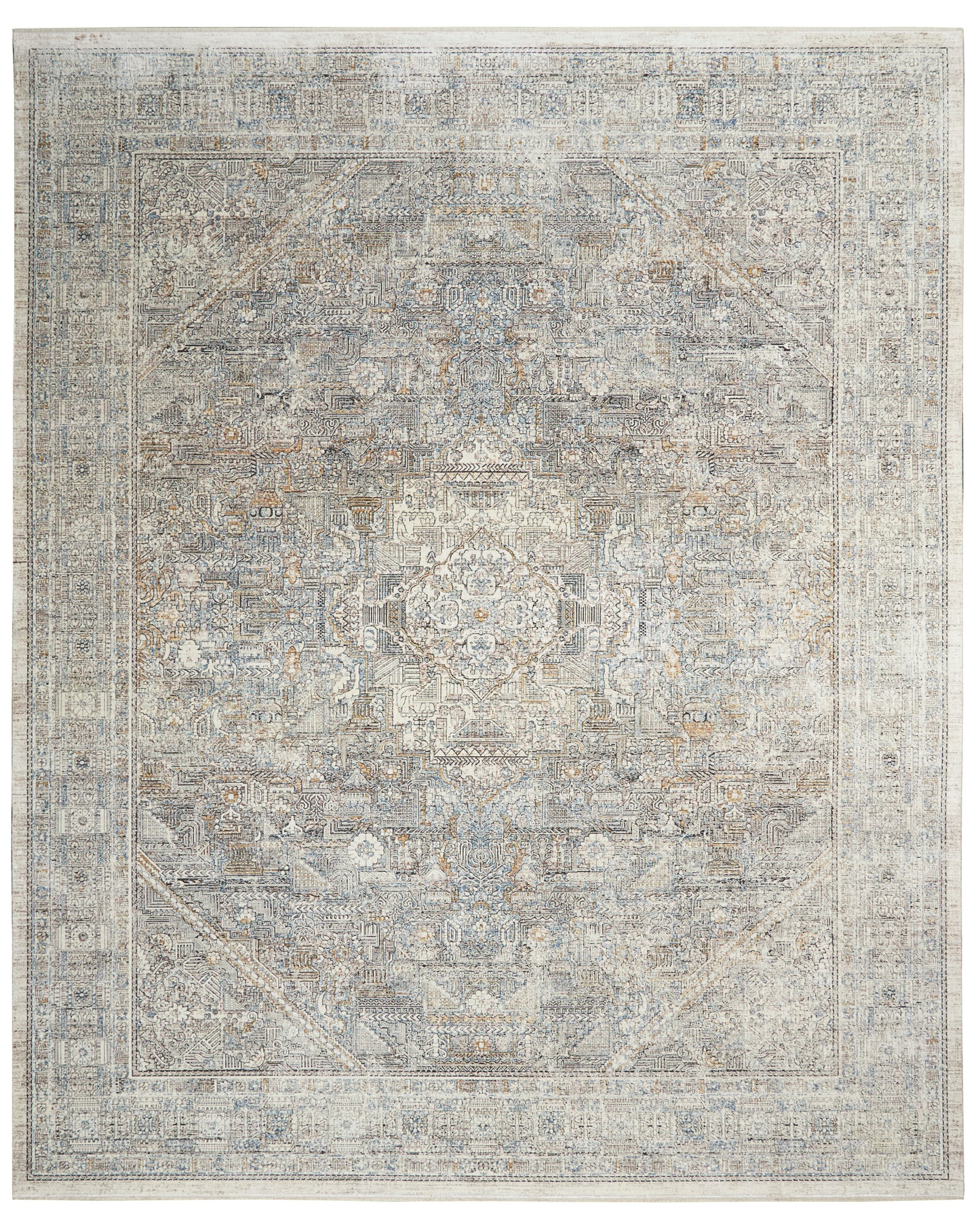 Nourison Home Starry Nights STN02 Cream Grey  Traditional Woven Rug