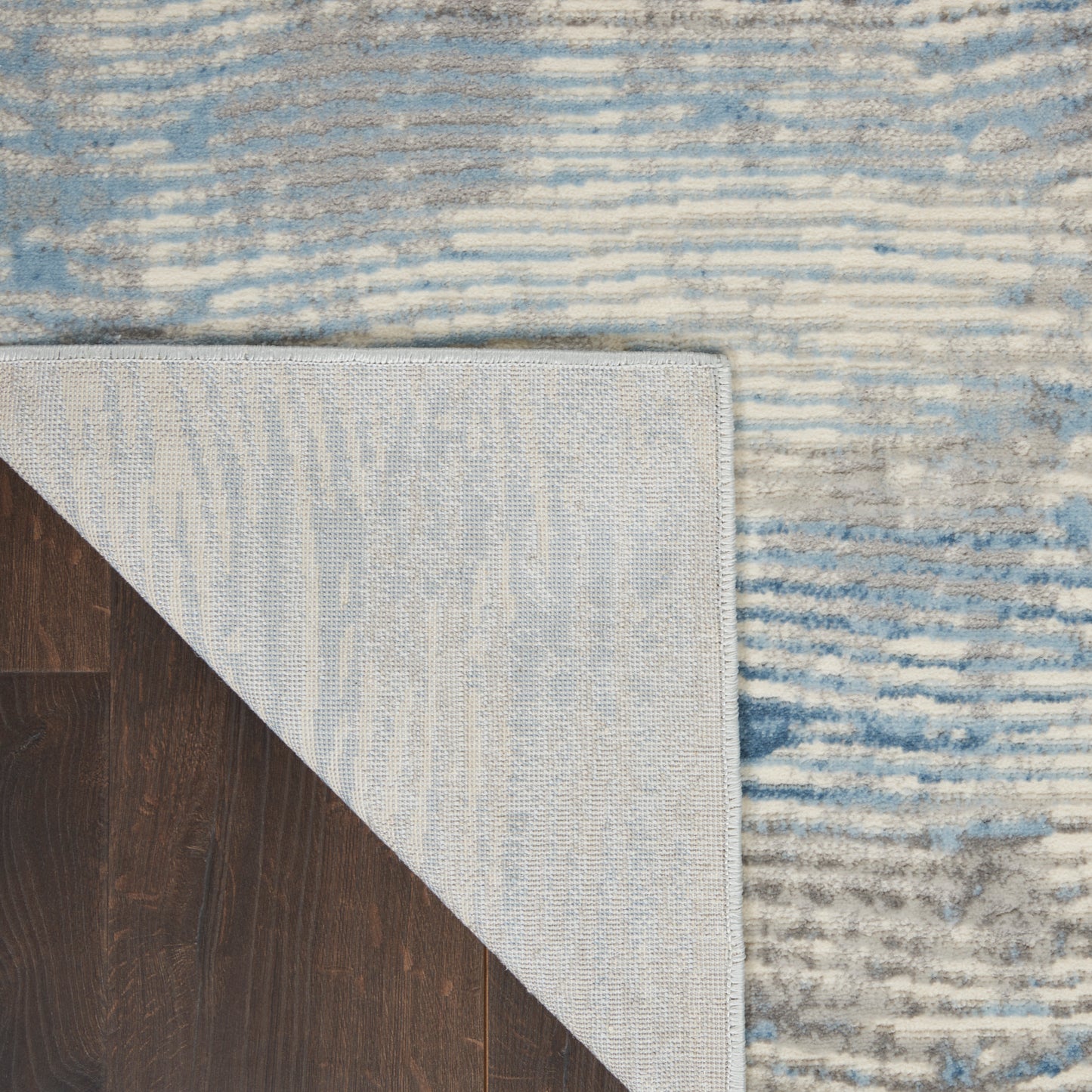 Nourison Home Solace SLA01 Ivory Grey Blue  Contemporary Machinemade Rug