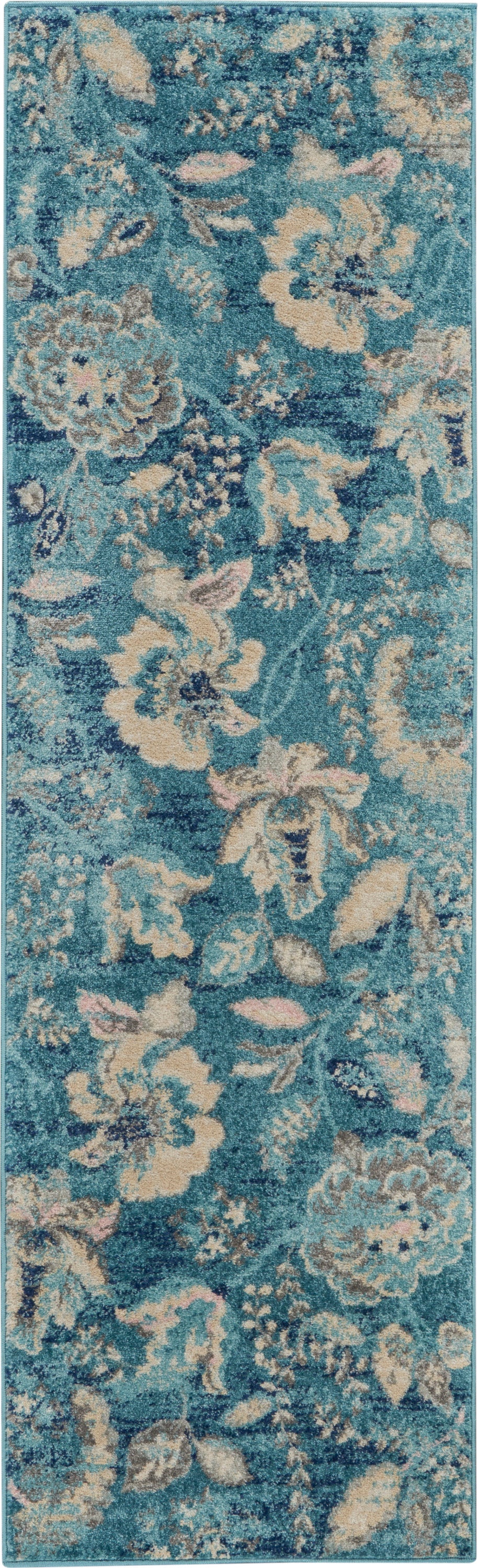 Nourison Home Tranquil TRA02 Turquoise  Contemporary Machinemade Rug