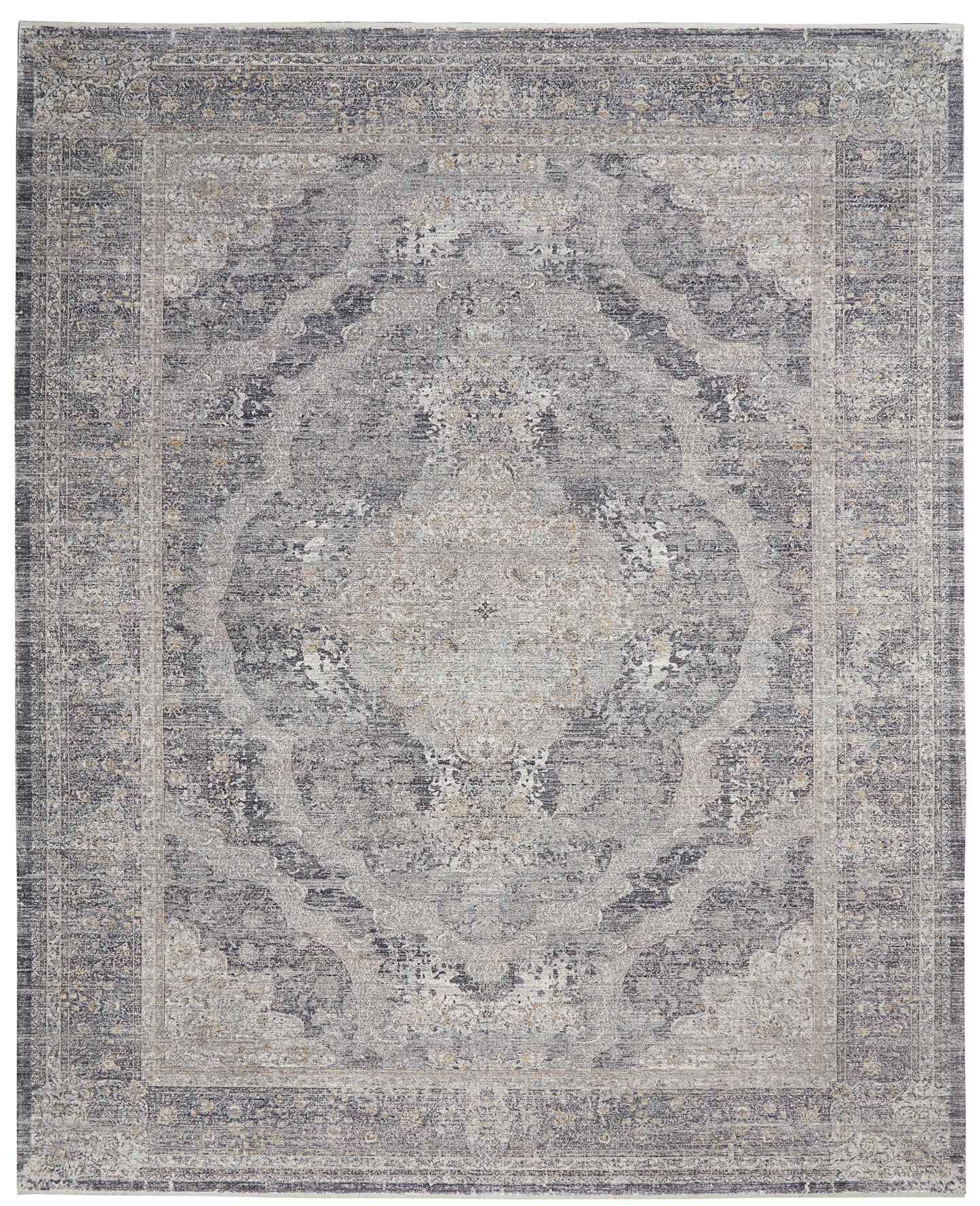 Nourison Home Starry Nights STN05 Charcoal Cream  Traditional Woven Rug