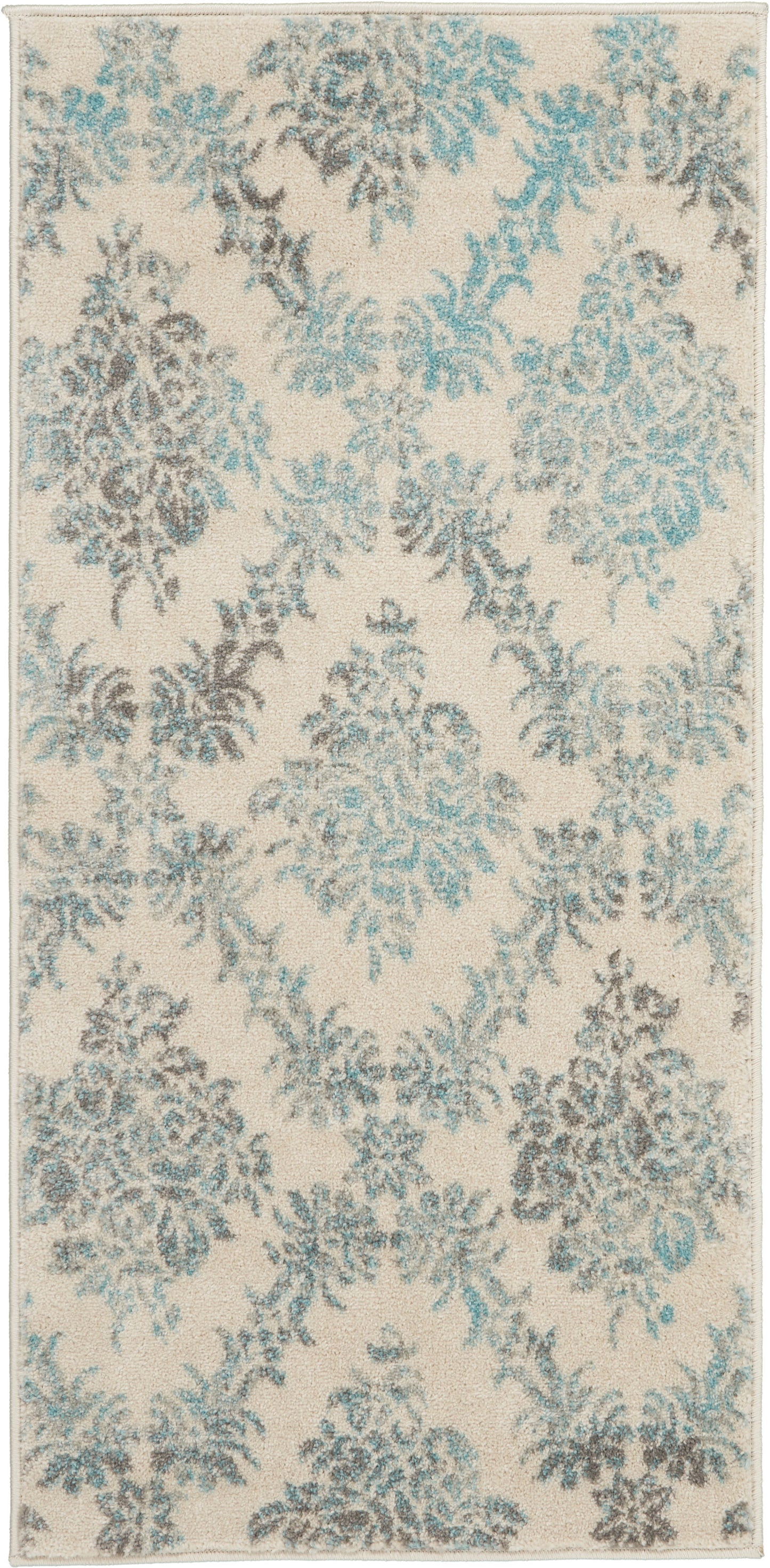 Nourison Home Tranquil TRA09 Ivory Turquoise Transitional Machinemade Rug