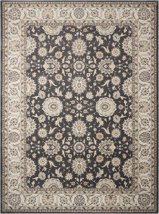 Nourison Home Persian Crown PC002 Charcoal Ivory Traditional Machinemade Rug