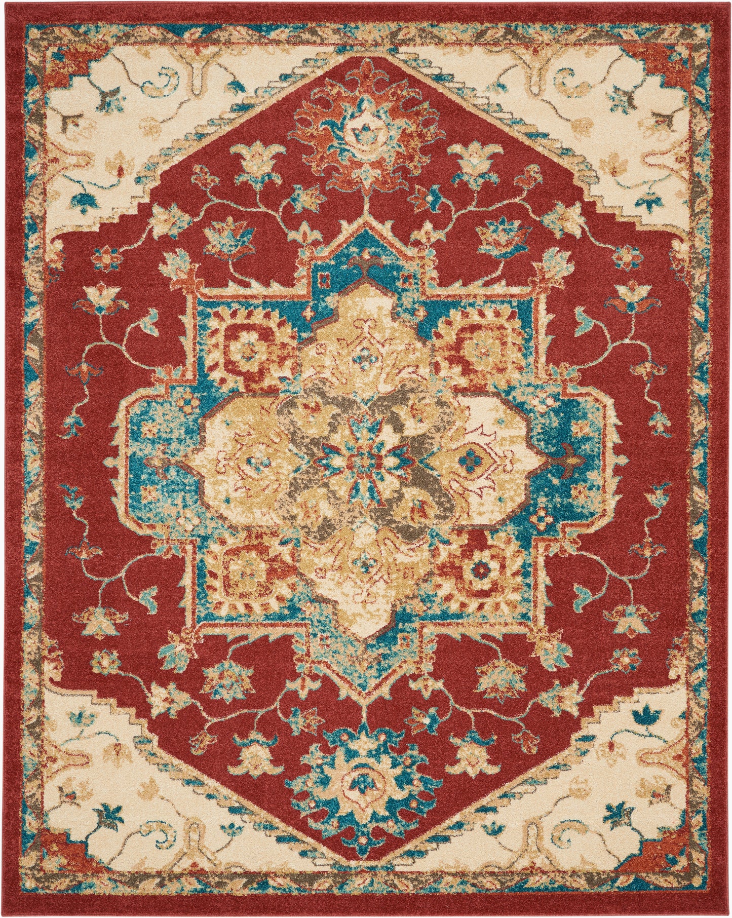 Nourison Home Traditional Antique TRQ01 Red  Traditional Machinemade Rug