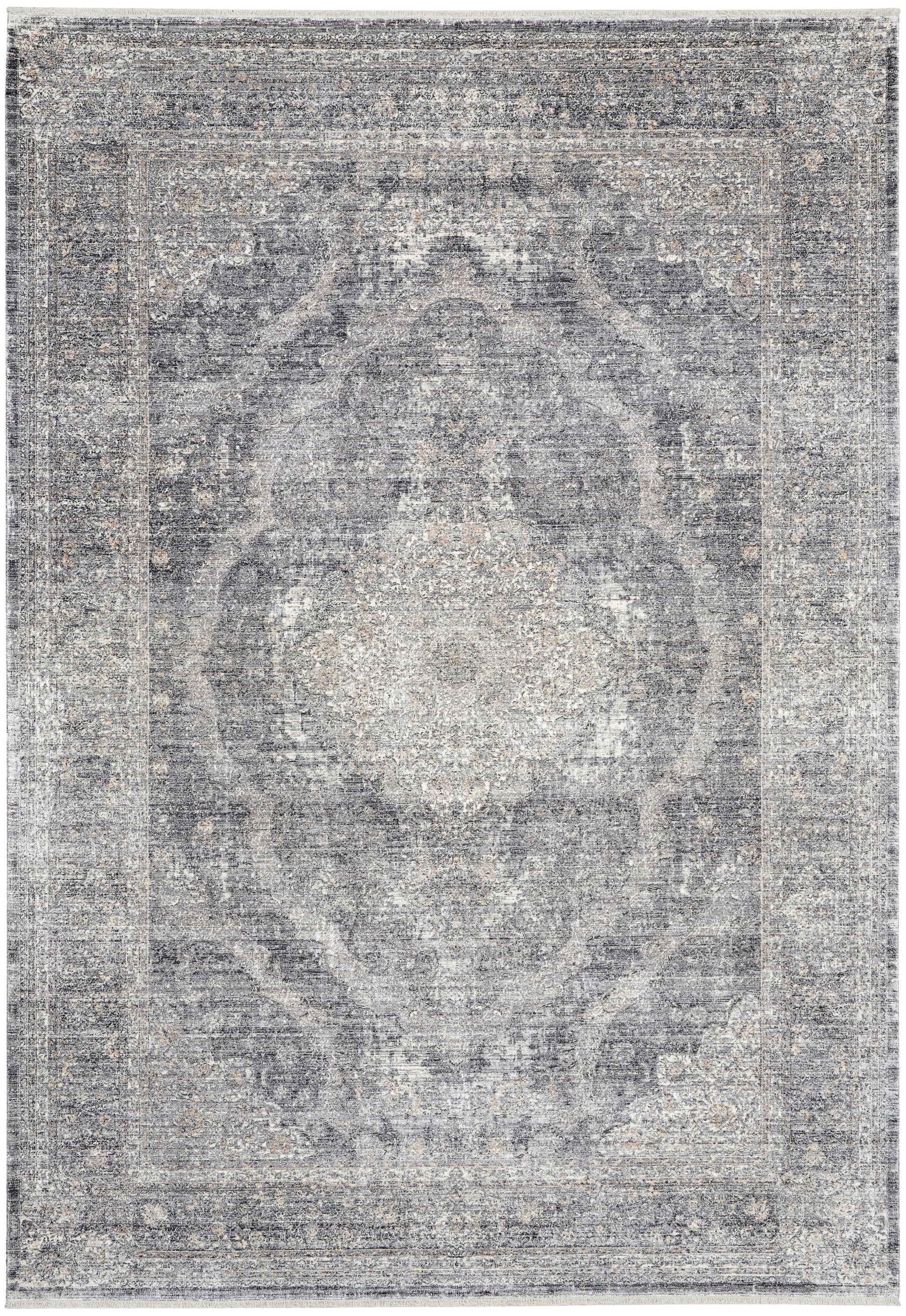 Nourison Home Starry Nights STN05 Charcoal Cream Traditional Woven Rug