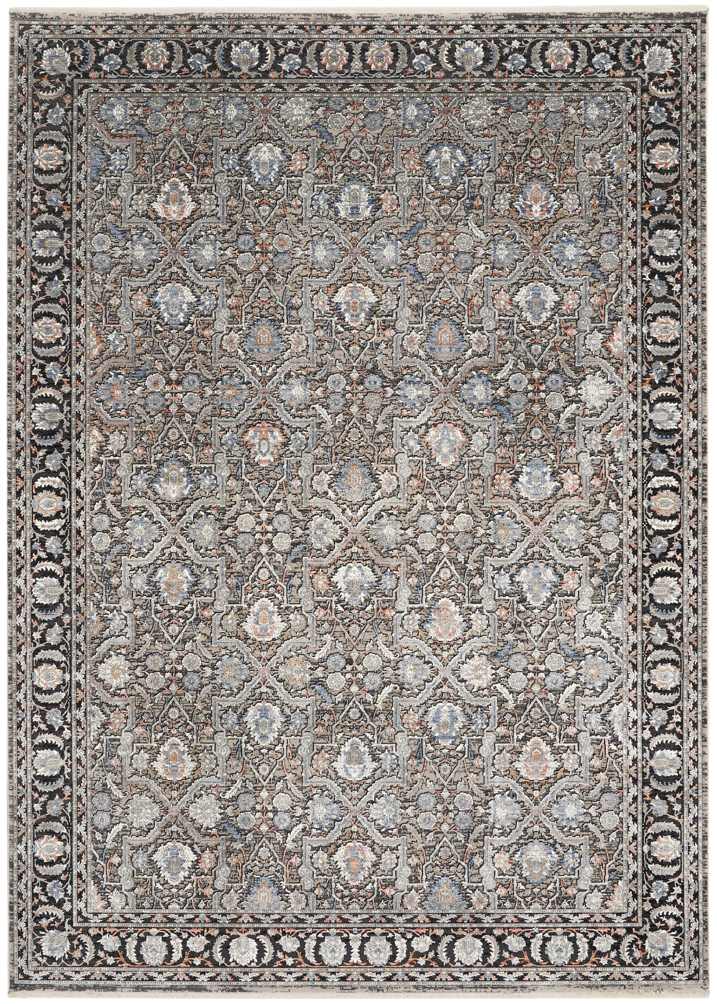 Nourison Home Starry Nights STN10 Grey Navy Traditional Woven Rug