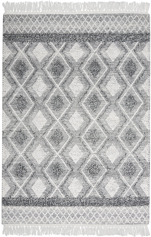 Nicole Curtis Series 3 SR301 Grey Ivory Contemporary Woven Rug