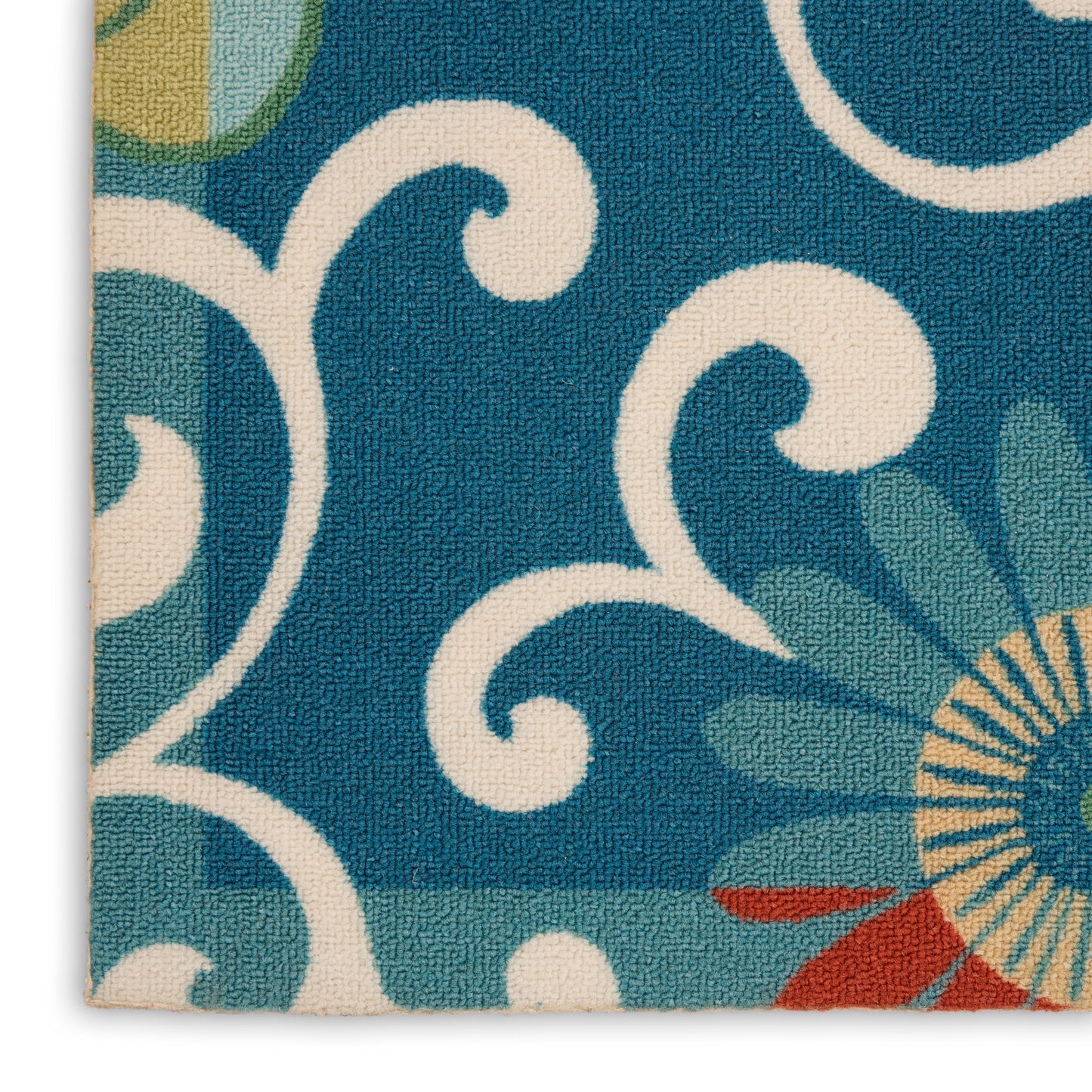 Waverly Sun N Shade SND84 Blue Multicolor  Contemporary Machinemade Rug