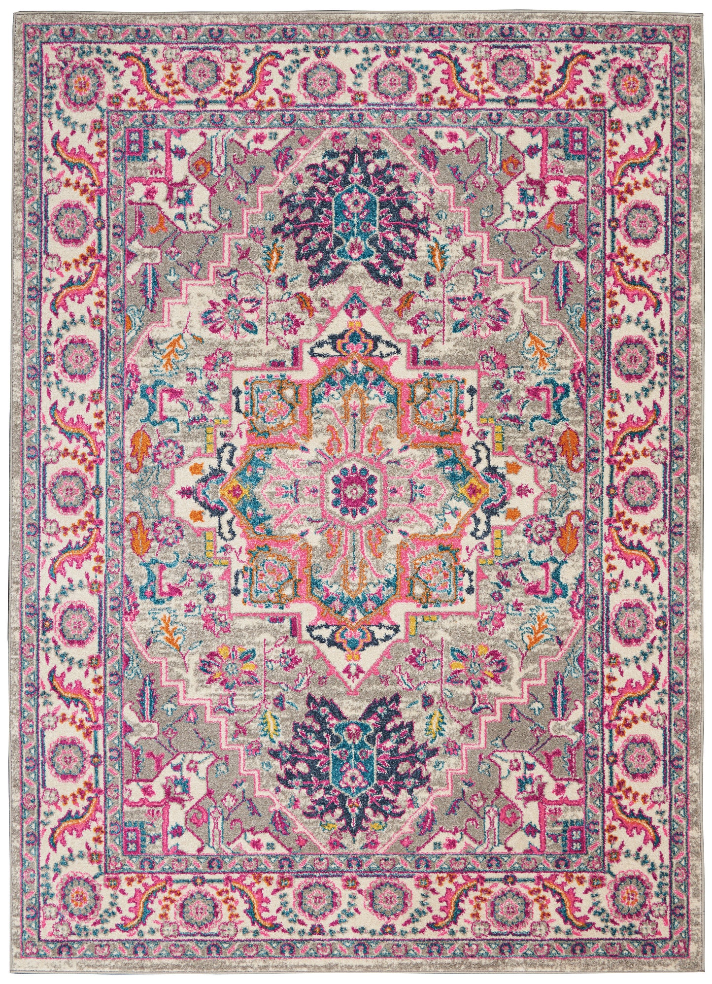 Nourison Home Passion PSN20 Light Grey Pink  Transitional Machinemade Rug
