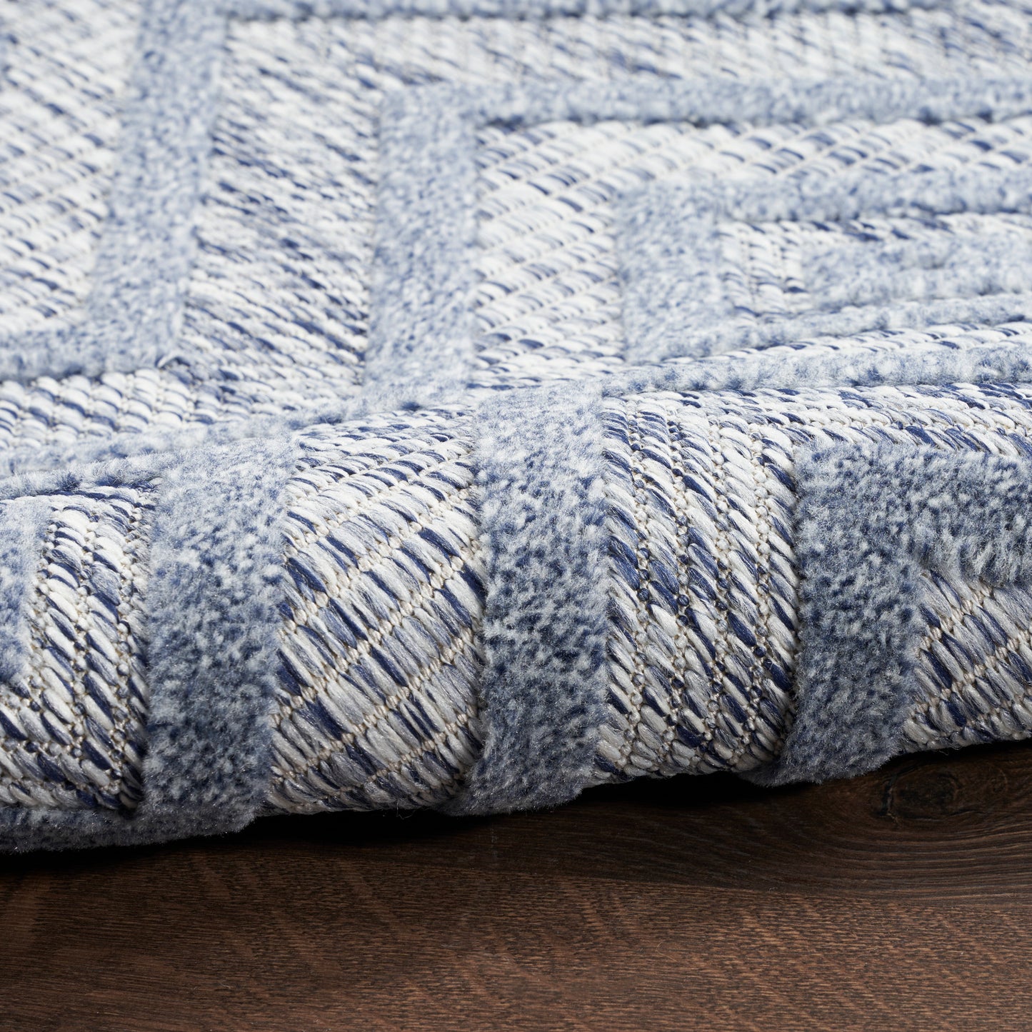 Nourison Home Versatile NRV01 Denim Blue  Contemporary Flat Weave Rug