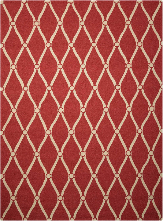 Nourison Home Portico POR02 Red Contemporary Tufted Rug