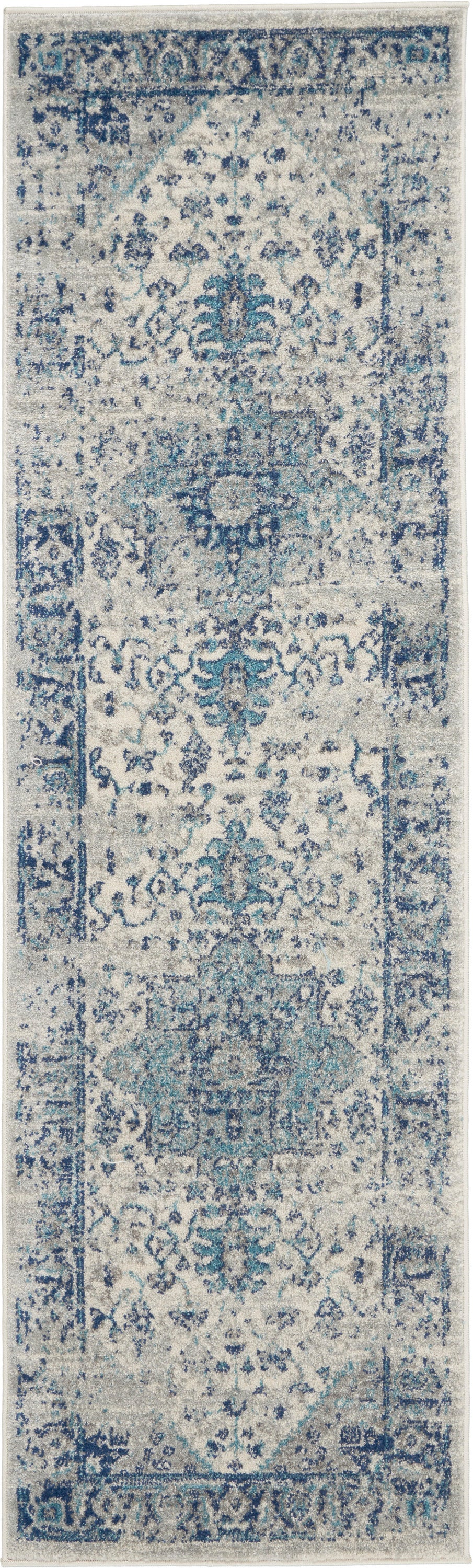 Nourison Home Tranquil TRA06 Ivory Light Blue  Traditional Machinemade Rug