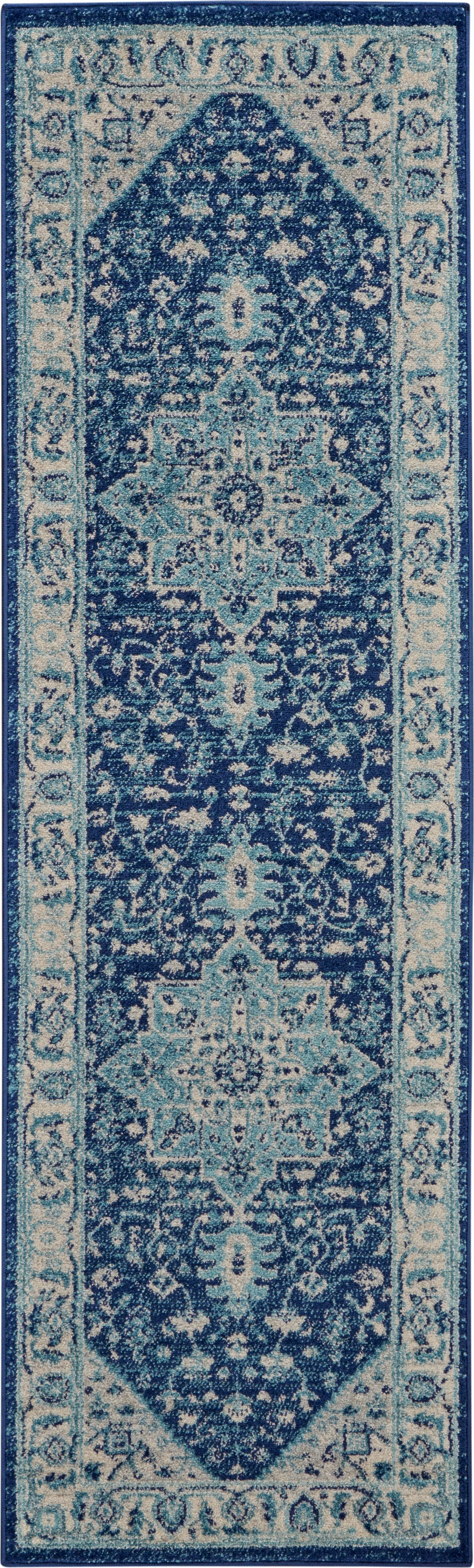 Nourison Home Tranquil TRA06 Ivory Navy  Transitional Machinemade Rug