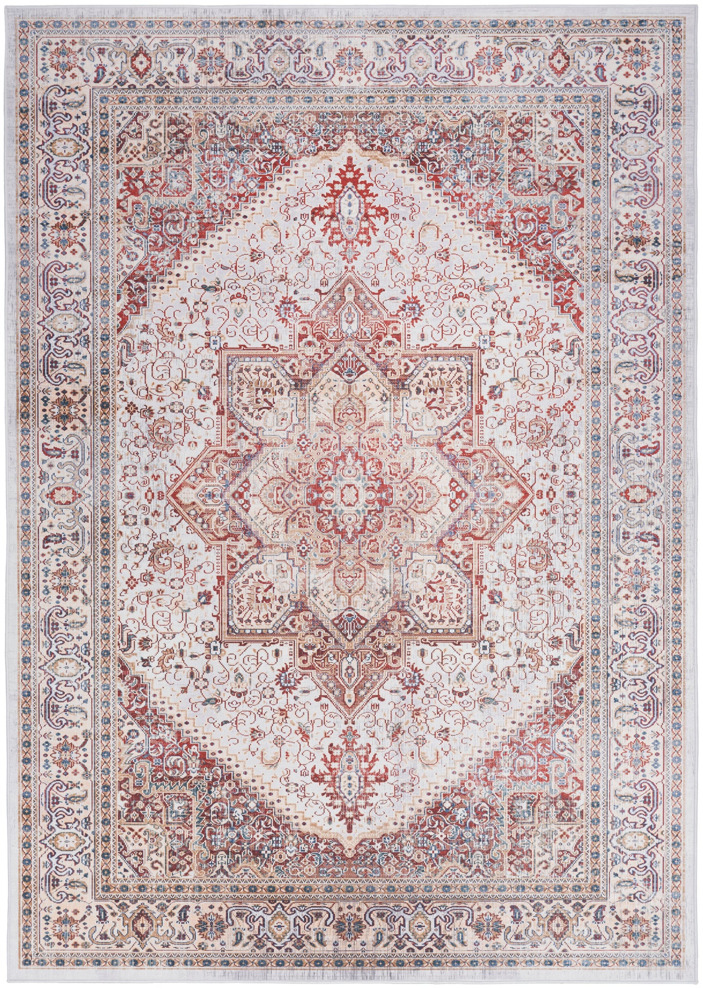 Nourison Home Vintage Home VNH01 Ivory Red  Traditional Machinemade Rug