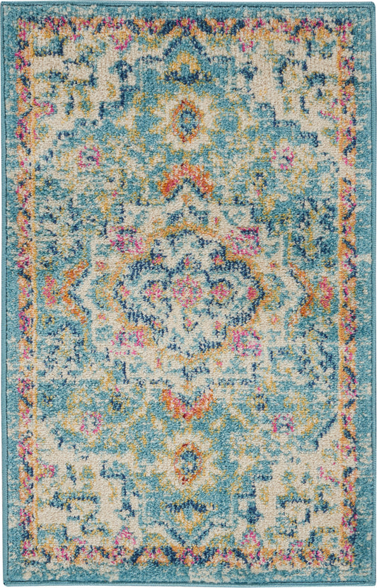 Nourison Home Passion PSN25 Ivory Light Blue Transitional Machinemade Rug