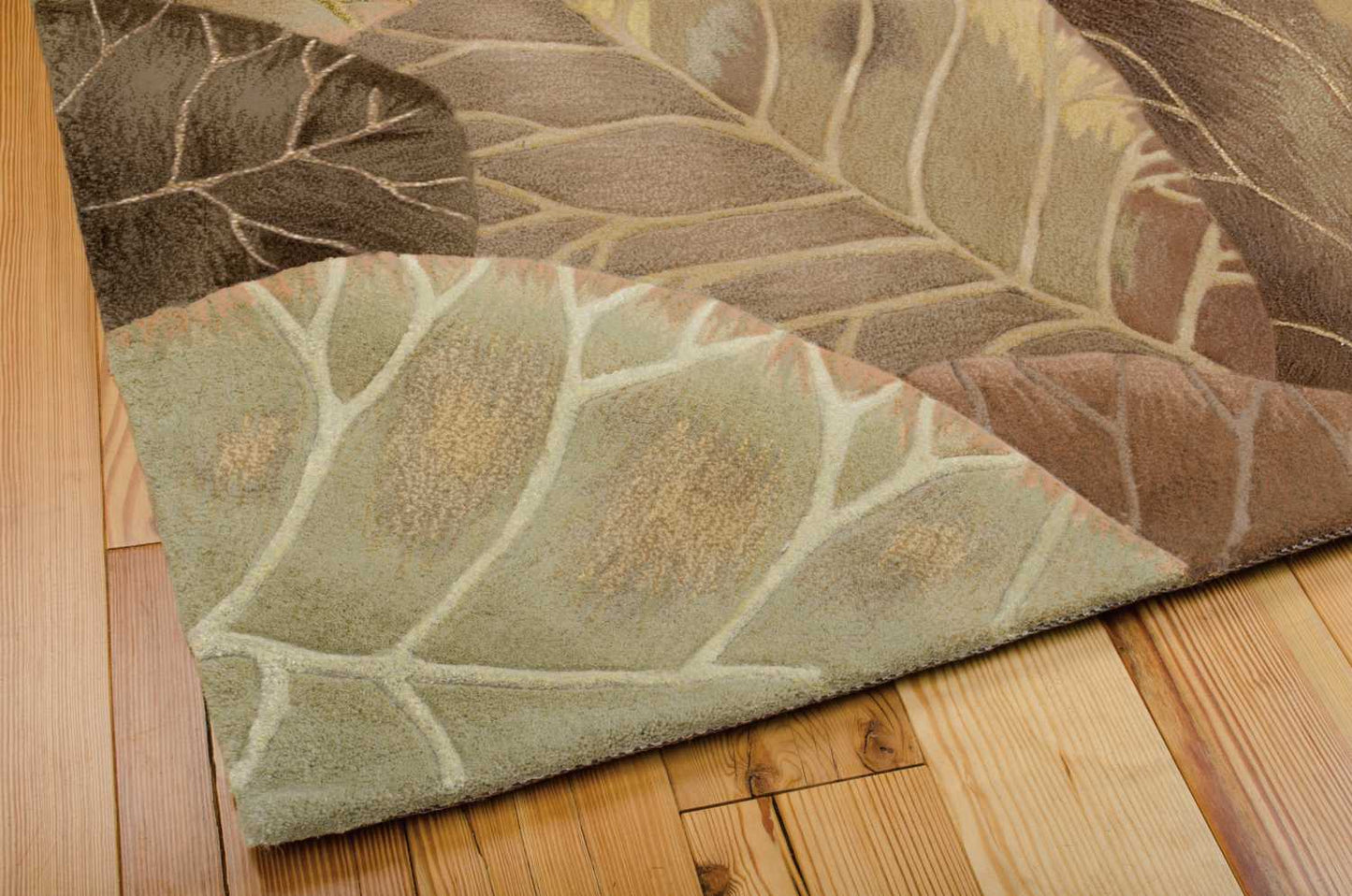 Nourison Home Tropics TS12 Brown Green  Contemporary Tufted Rug