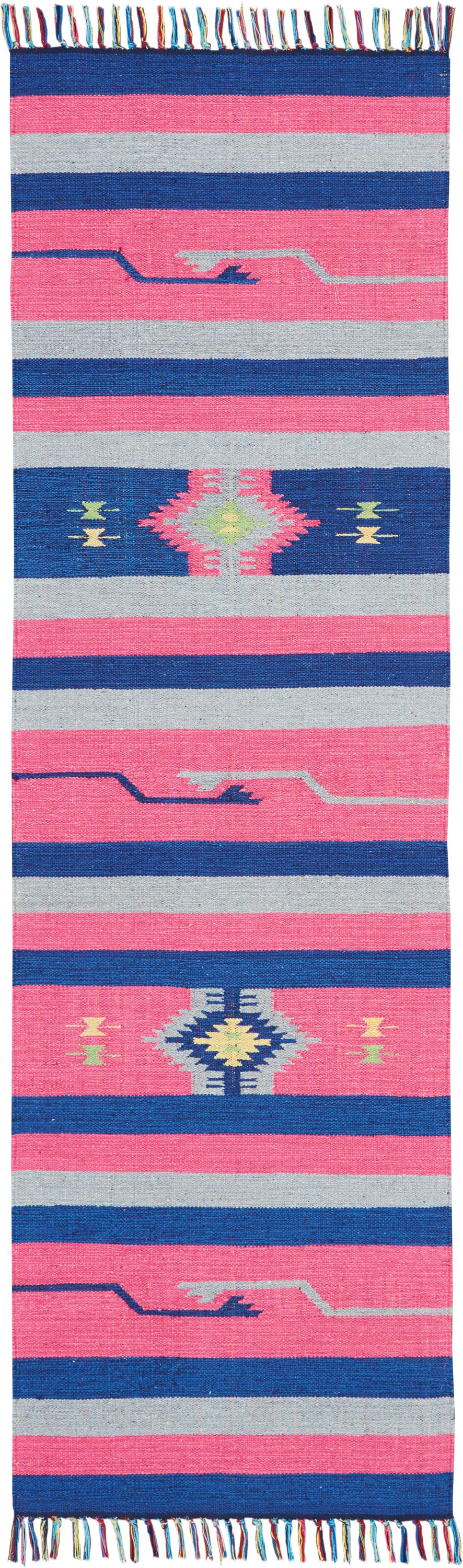 Nourison Home Baja BAJ01 Pink Blue Transitional Woven Rug