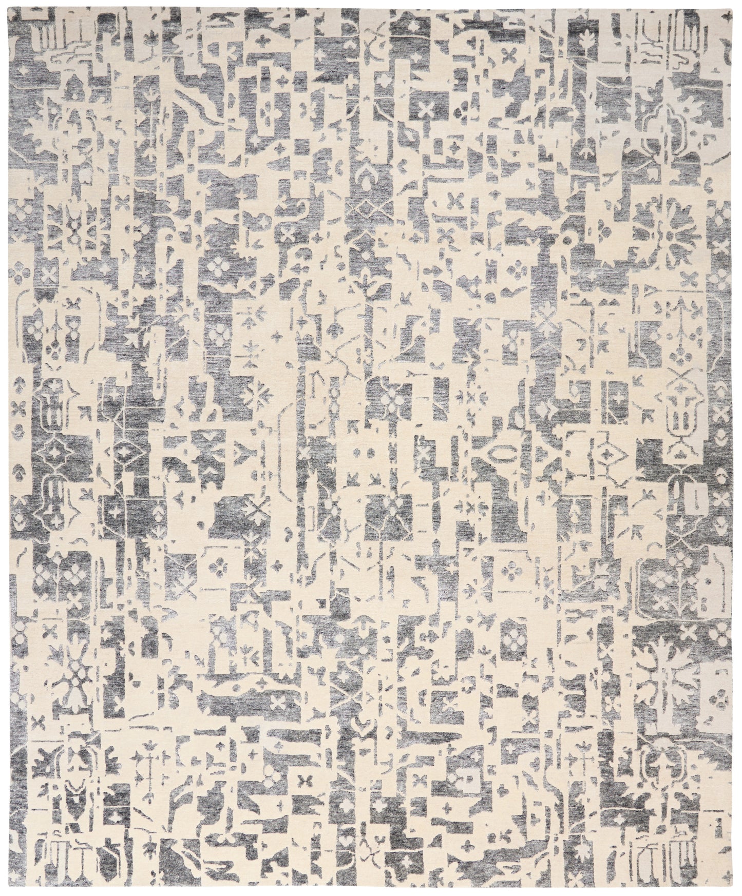 Nourison Home Silk Shadows SHA19 Ivory Grey  Transitional Knotted Rug