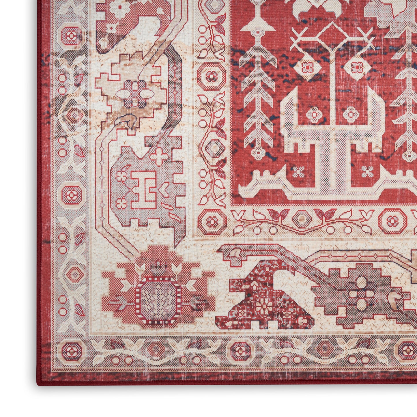 Nourison Home Vintage Home VNH02 Red  Traditional Machinemade Rug