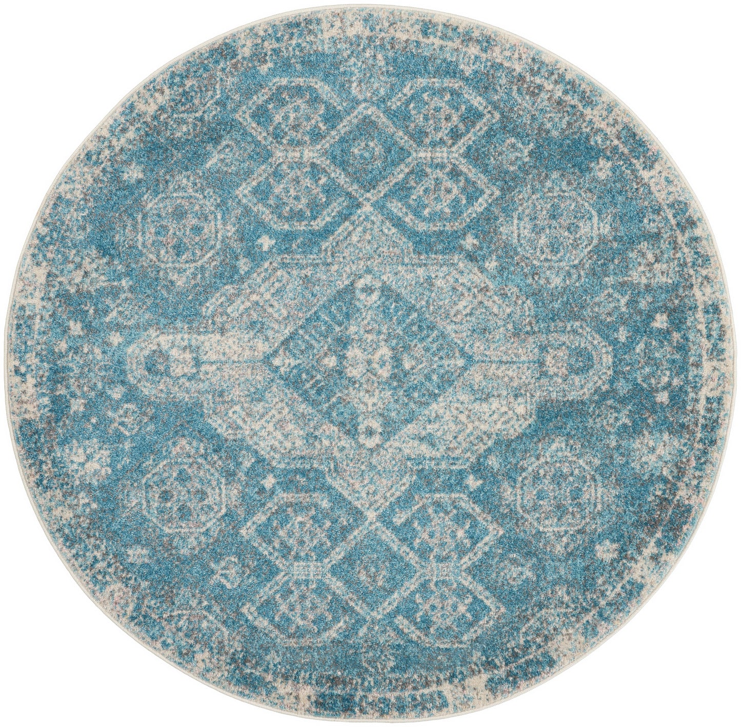Nourison Home Tranquil TRA13 Lt.Blue Ivory  Traditional Machinemade Rug