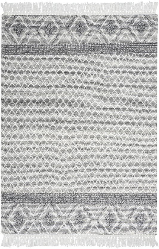 Nicole Curtis Series 3 SR303 Grey Ivory Contemporary Woven Rug