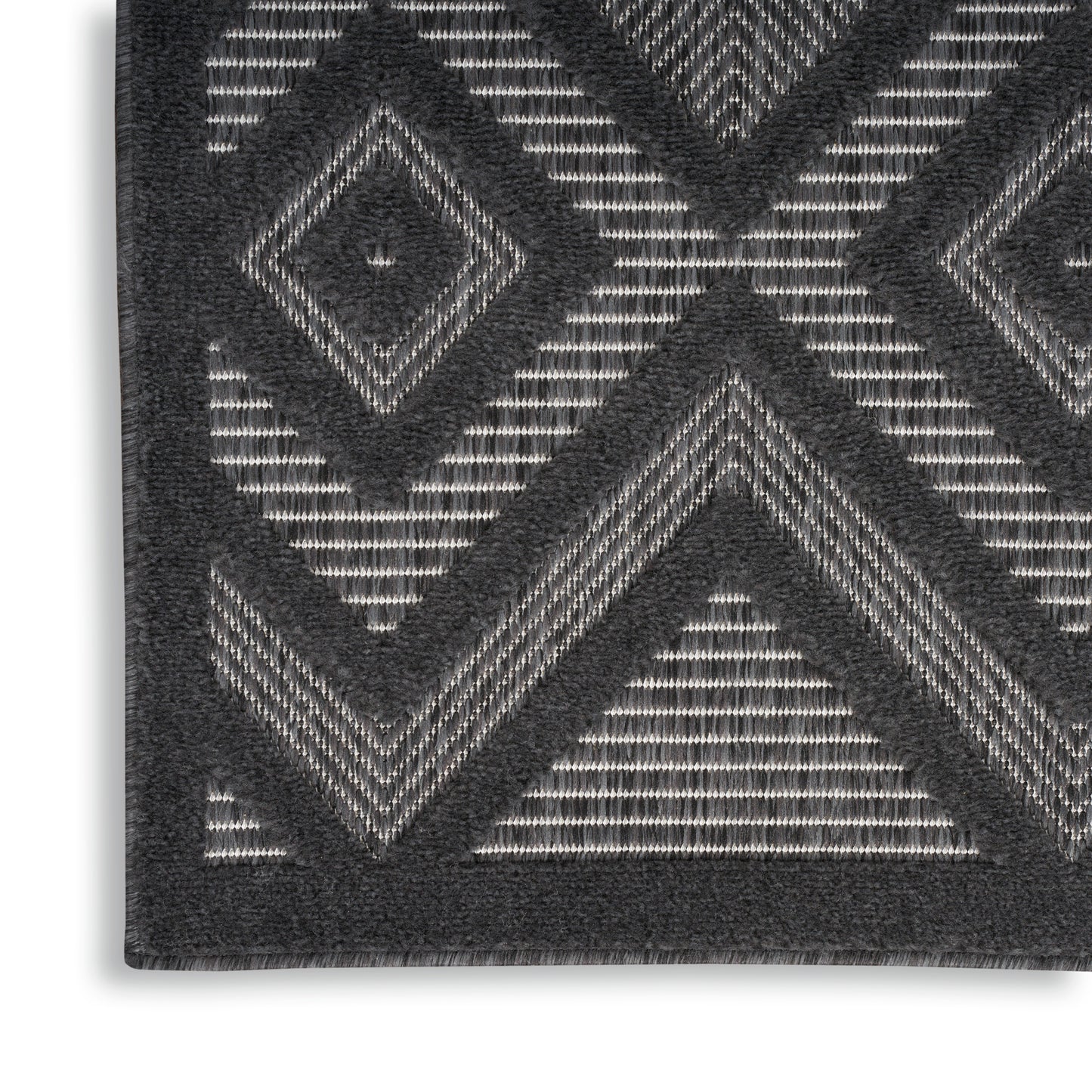 Nourison Home Versatile NRV01 Charcoal Black  Contemporary Flat Weave Rug
