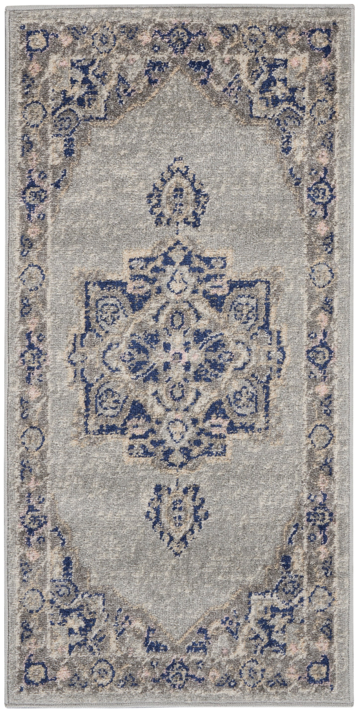 Nourison Home Tranquil TRA14 Grey Navy Traditional Machinemade Rug