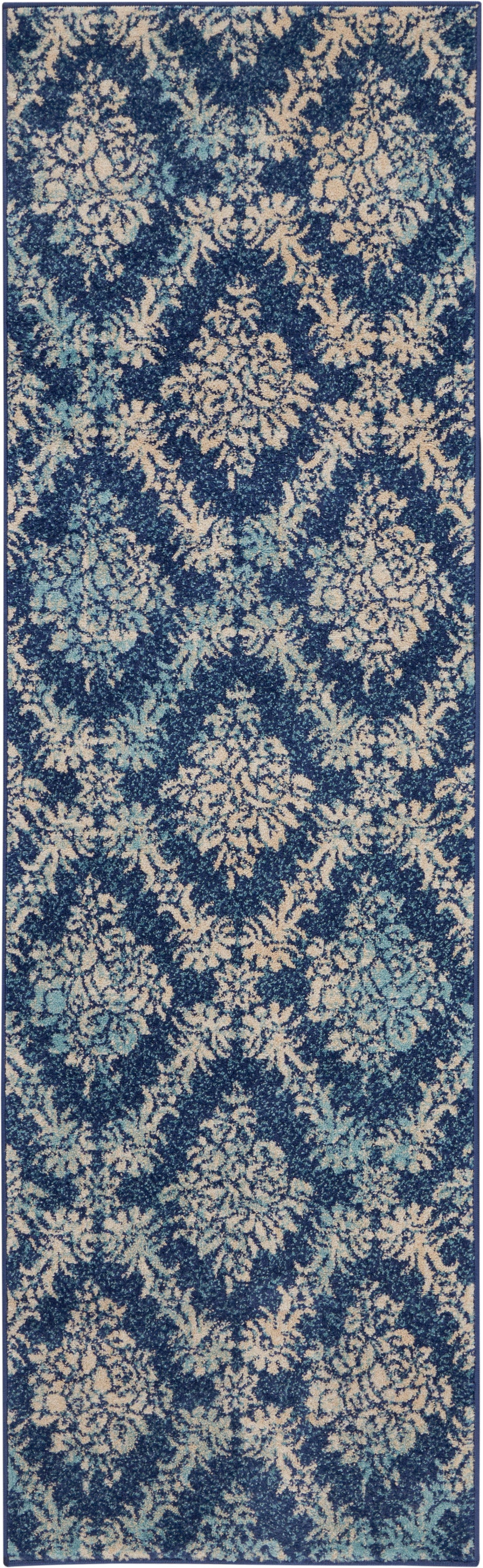 Nourison Home Tranquil TRA09 Navy Light Blue  Transitional Machinemade Rug