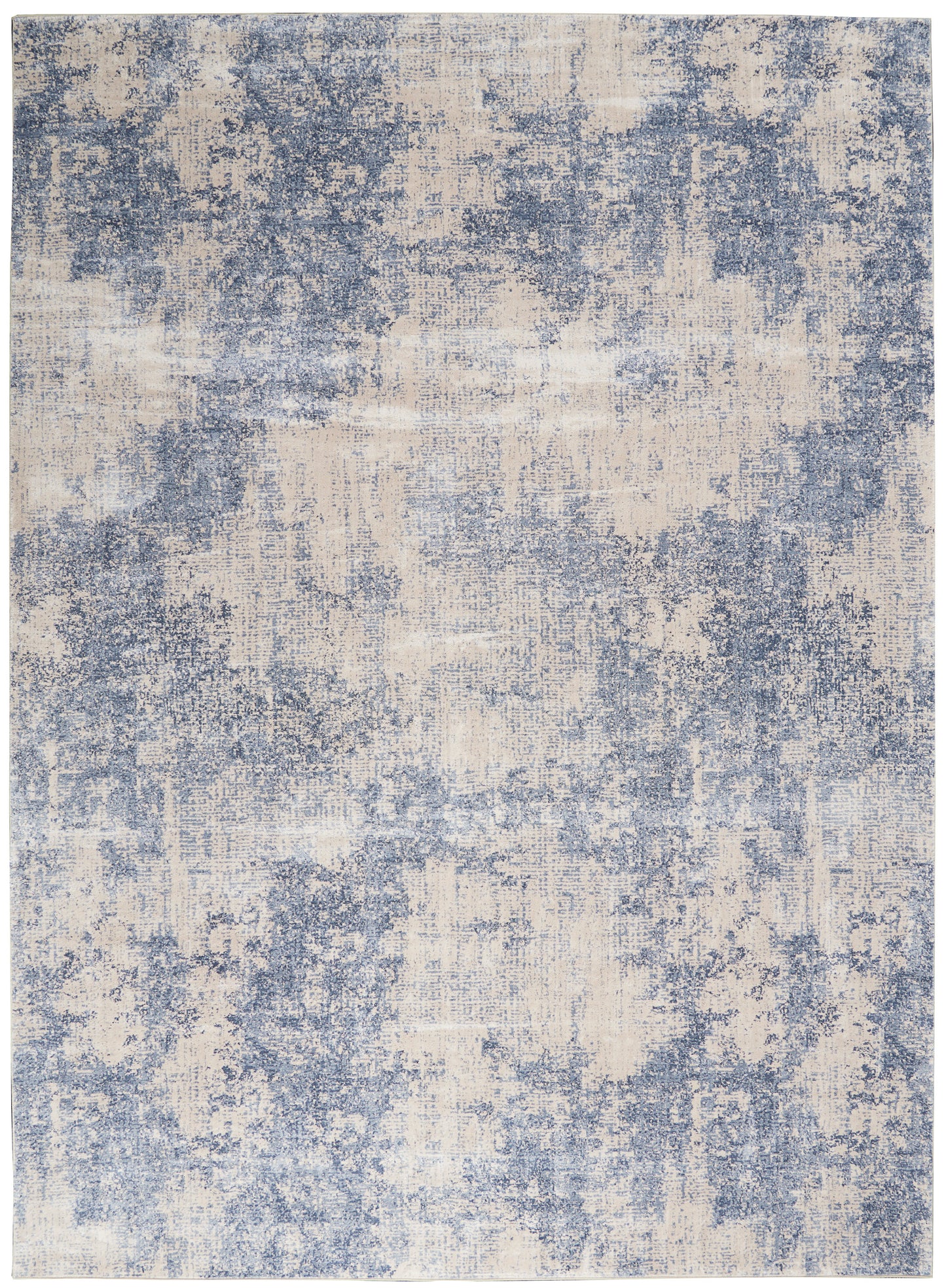 Nourison Home Silky Textures SLY01 Ivory Blue  Contemporary Machinemade Rug