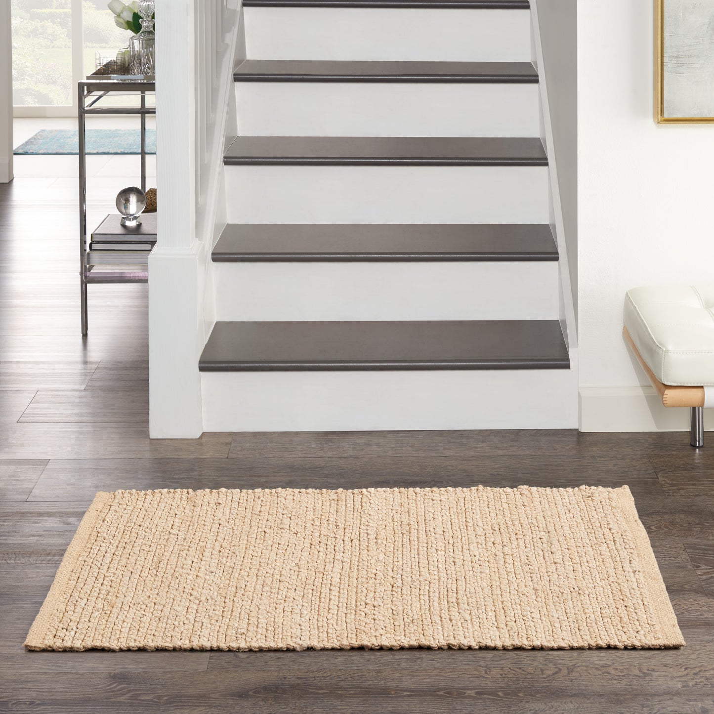 Nourison Home Natural Jute NJT01 Bleached  Contemporary Woven Rug