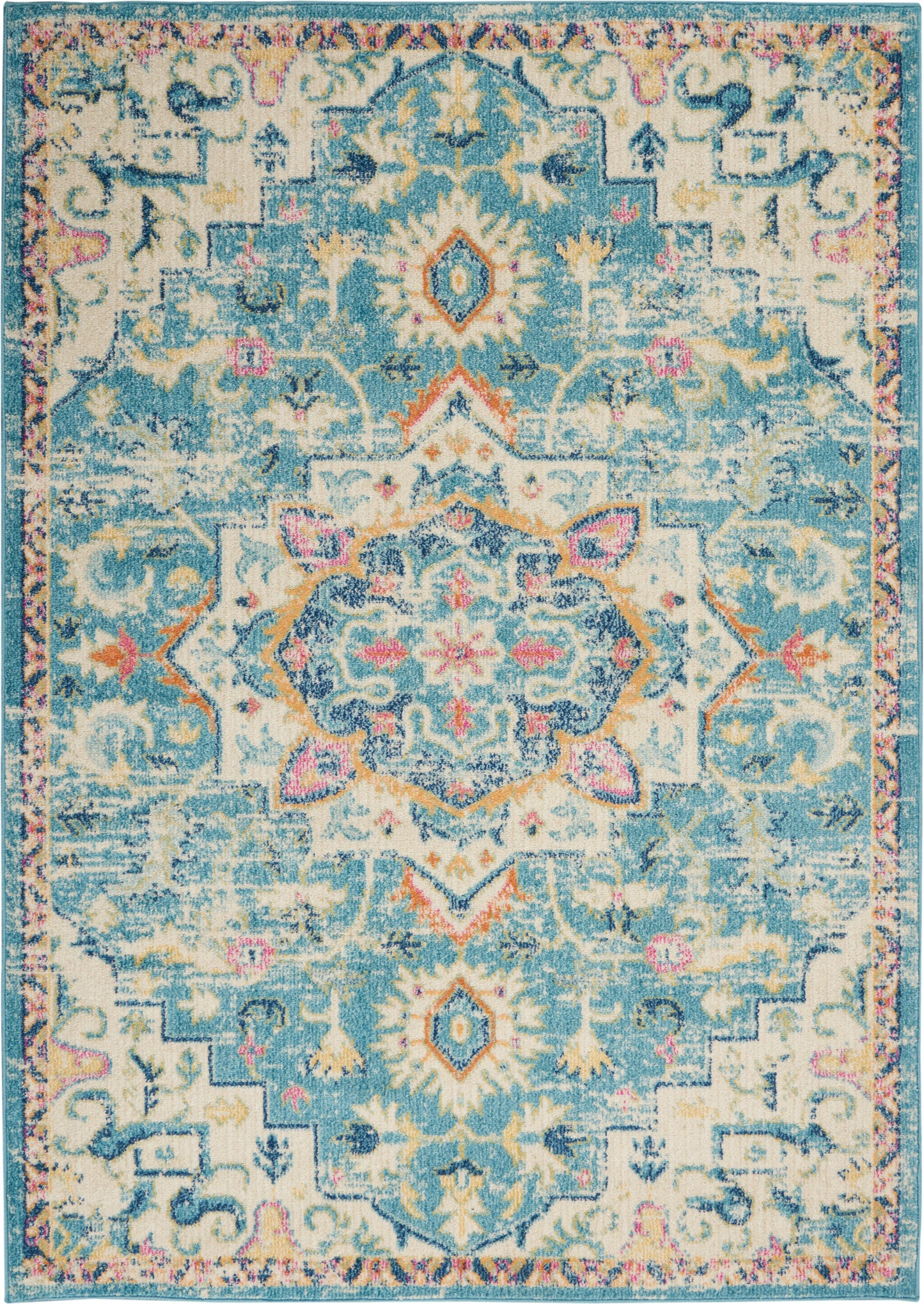 Nourison Home Passion PSN25 Ivory Light Blue  Transitional Machinemade Rug