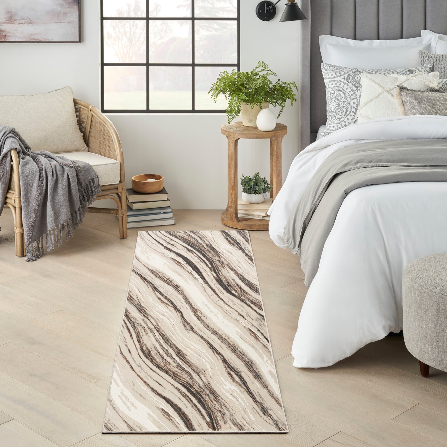 Nourison Home Sustainable Trends SUT05 Beige Grey  Contemporary Machinemade Rug