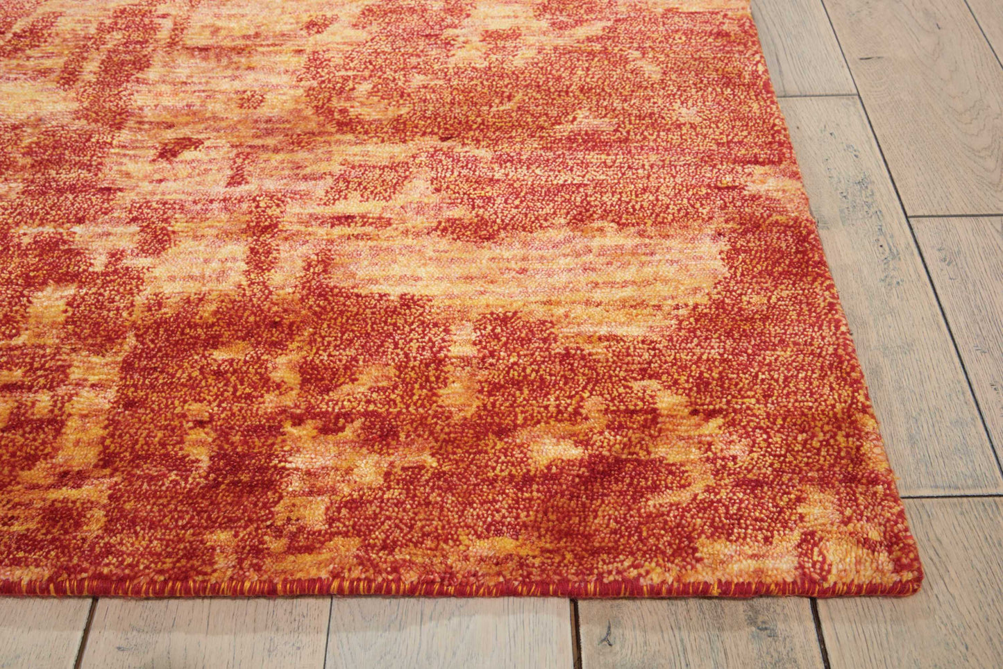Nourison Home Silk Shadows SHA10 Flame  Transitional Knotted Rug