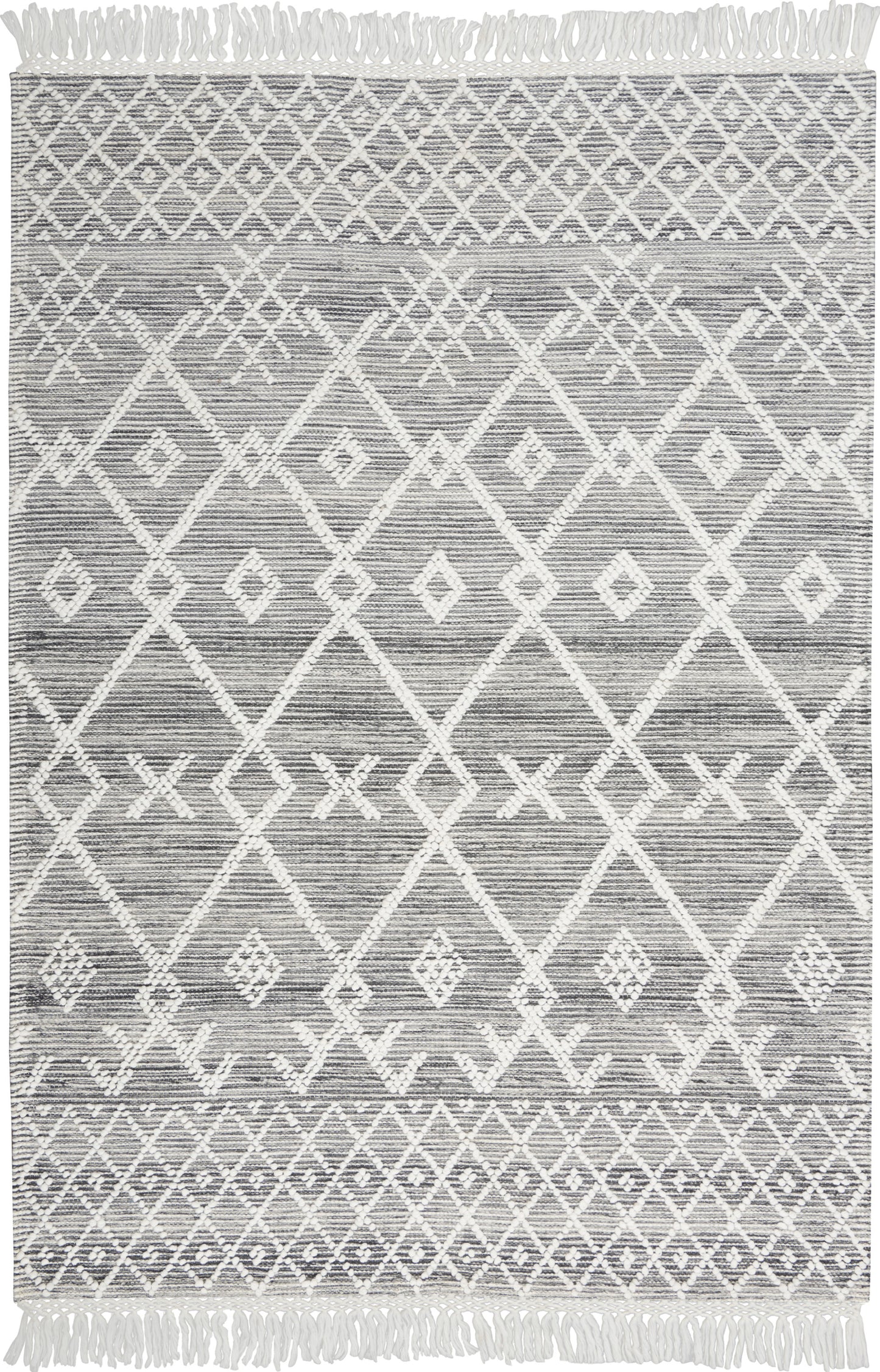 Nicole Curtis Series 3 SR302 Grey Ivory Contemporary Woven Rug