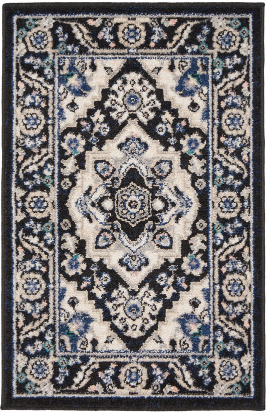 Nourison Home Passion PSN33 Black Ivory Traditional Machinemade Rug