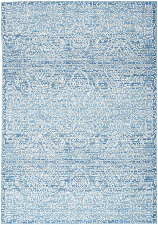 Waverly Washables Collection WAW03 Aqua Contemporary Machinemade Rug