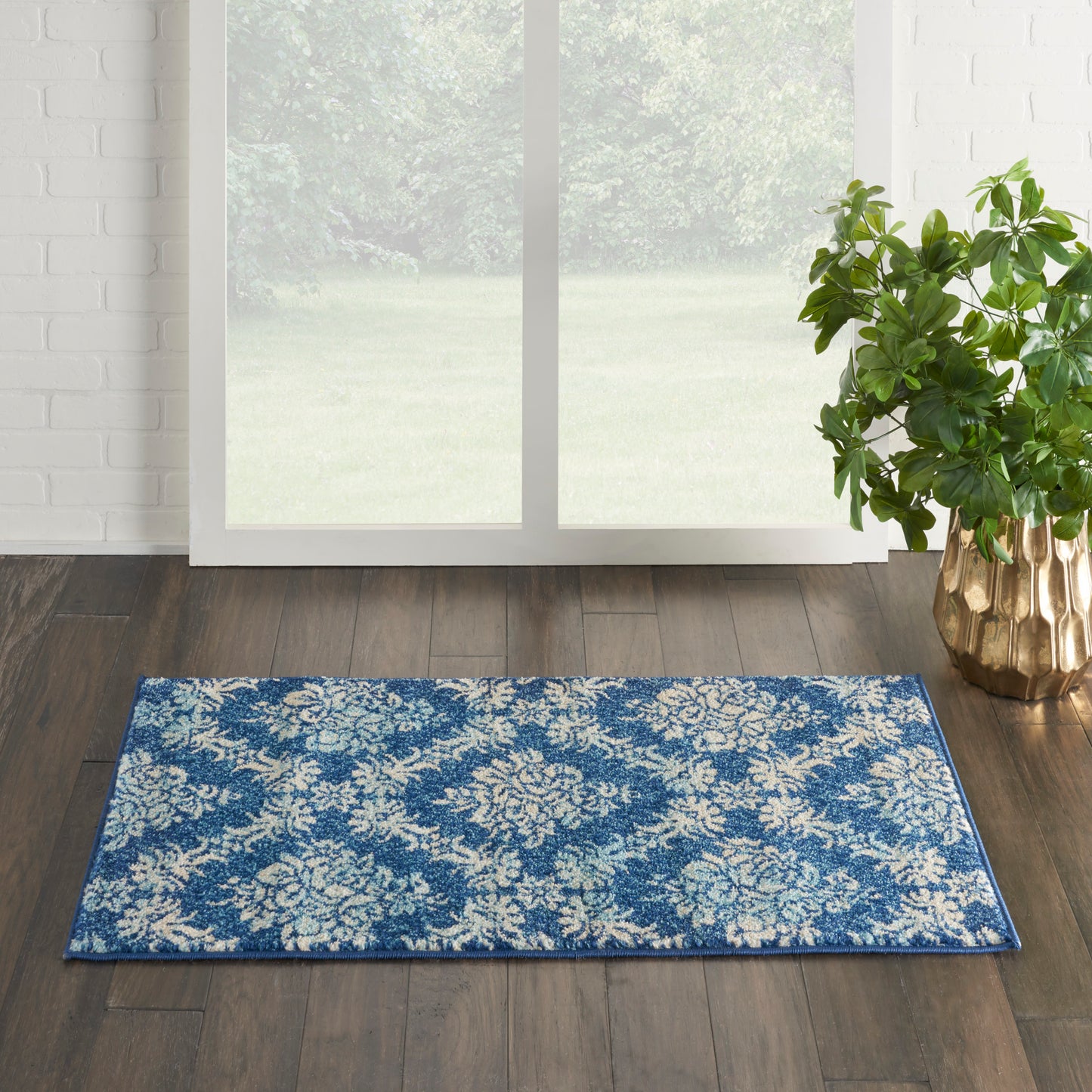 Nourison Home Tranquil TRA09 Navy Light Blue  Transitional Machinemade Rug