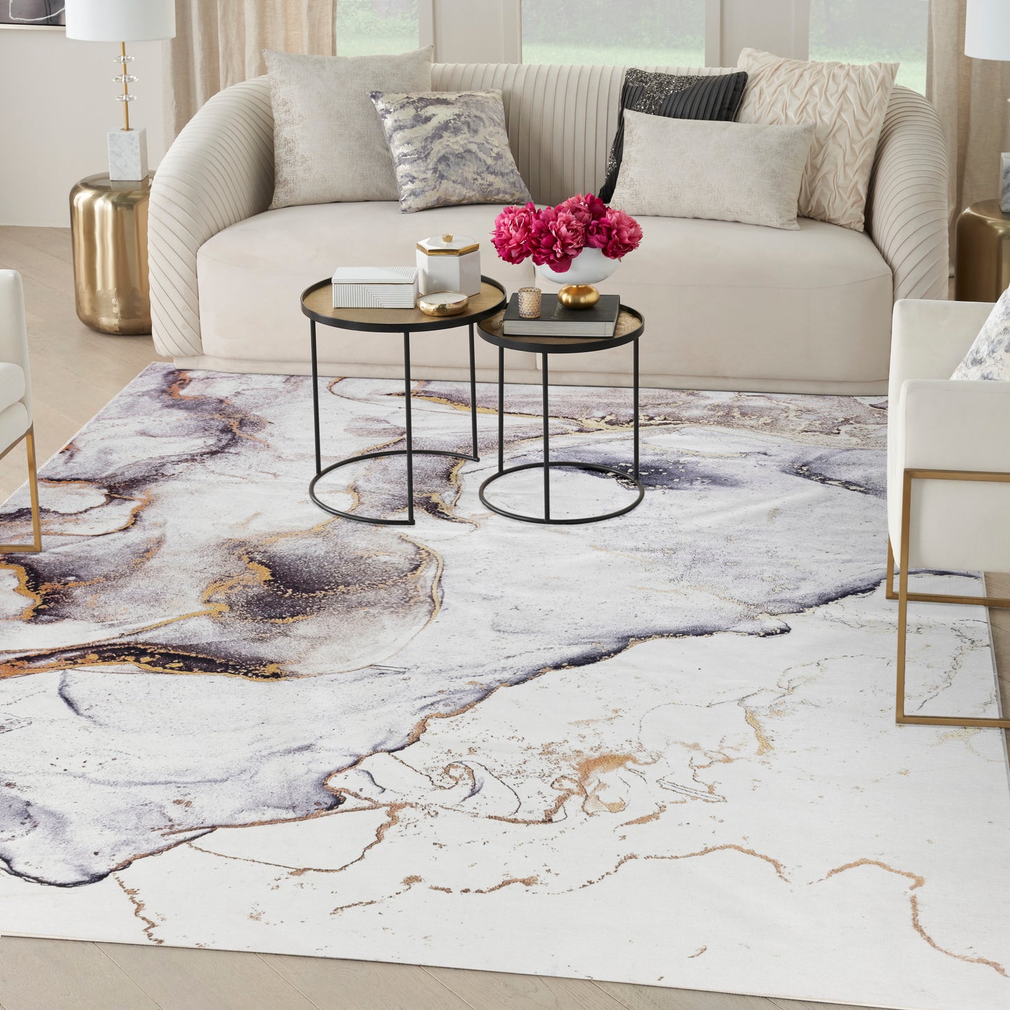 Inspire Me! Home Décor Daydream DDR01 Ivory Multicolor  Contemporary Machinemade Rug