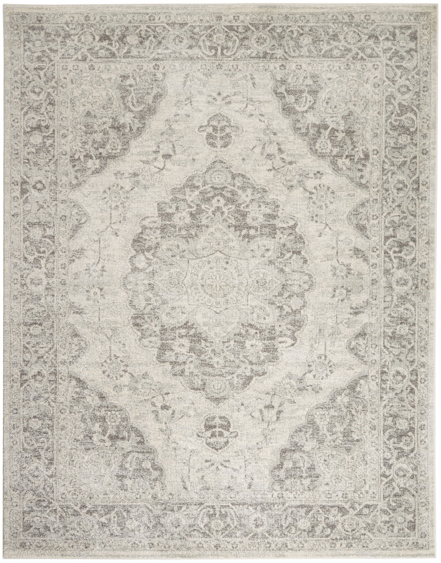 Nourison Home Tranquil TRA05 Ivory Grey  Traditional Machinemade Rug